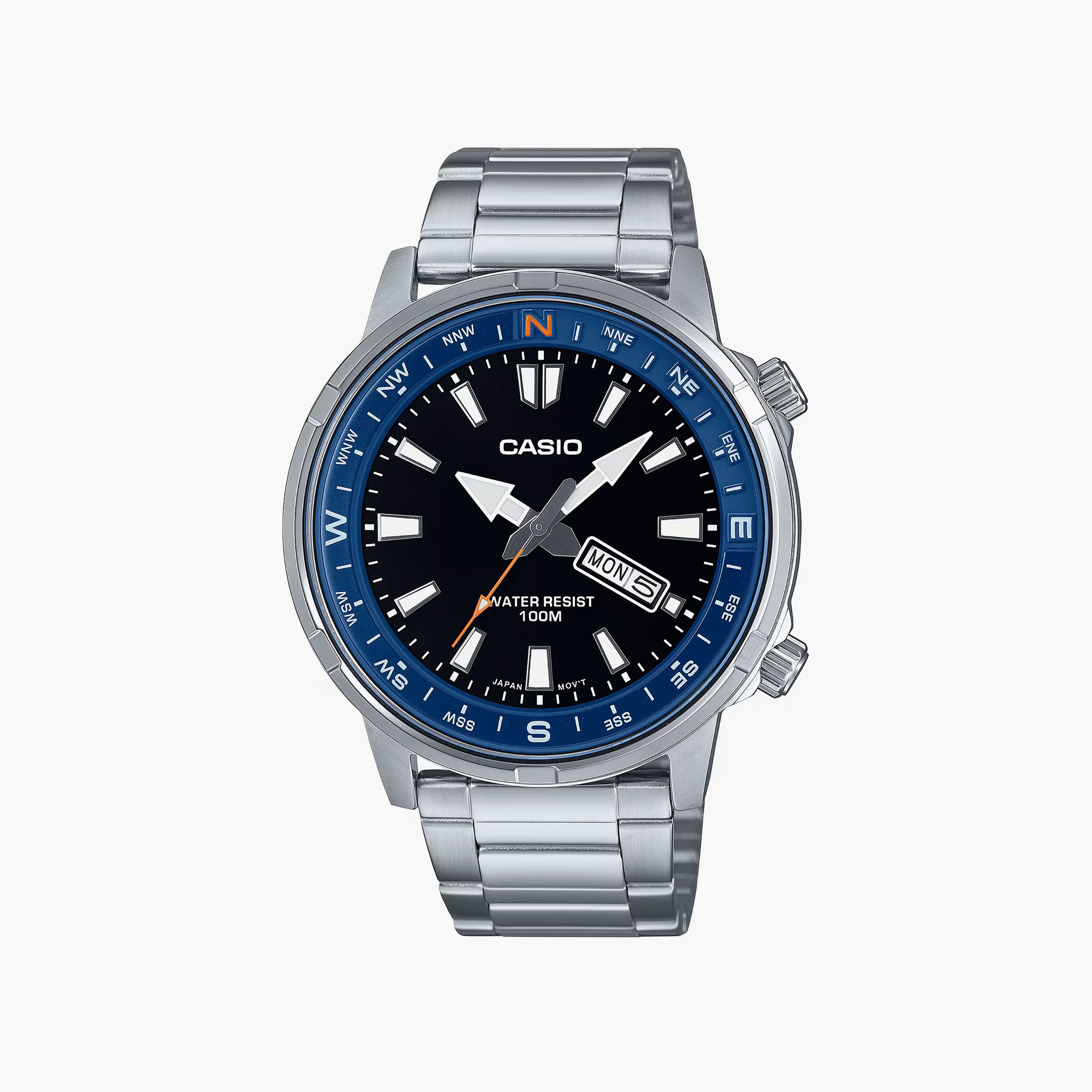 ساعة كاسيو للرجال 44 ملم فضية ذات انالوج من الستانلس ستيل | MTD-130D-1A2VDF-men-watchesandjewellery-watches-image-1