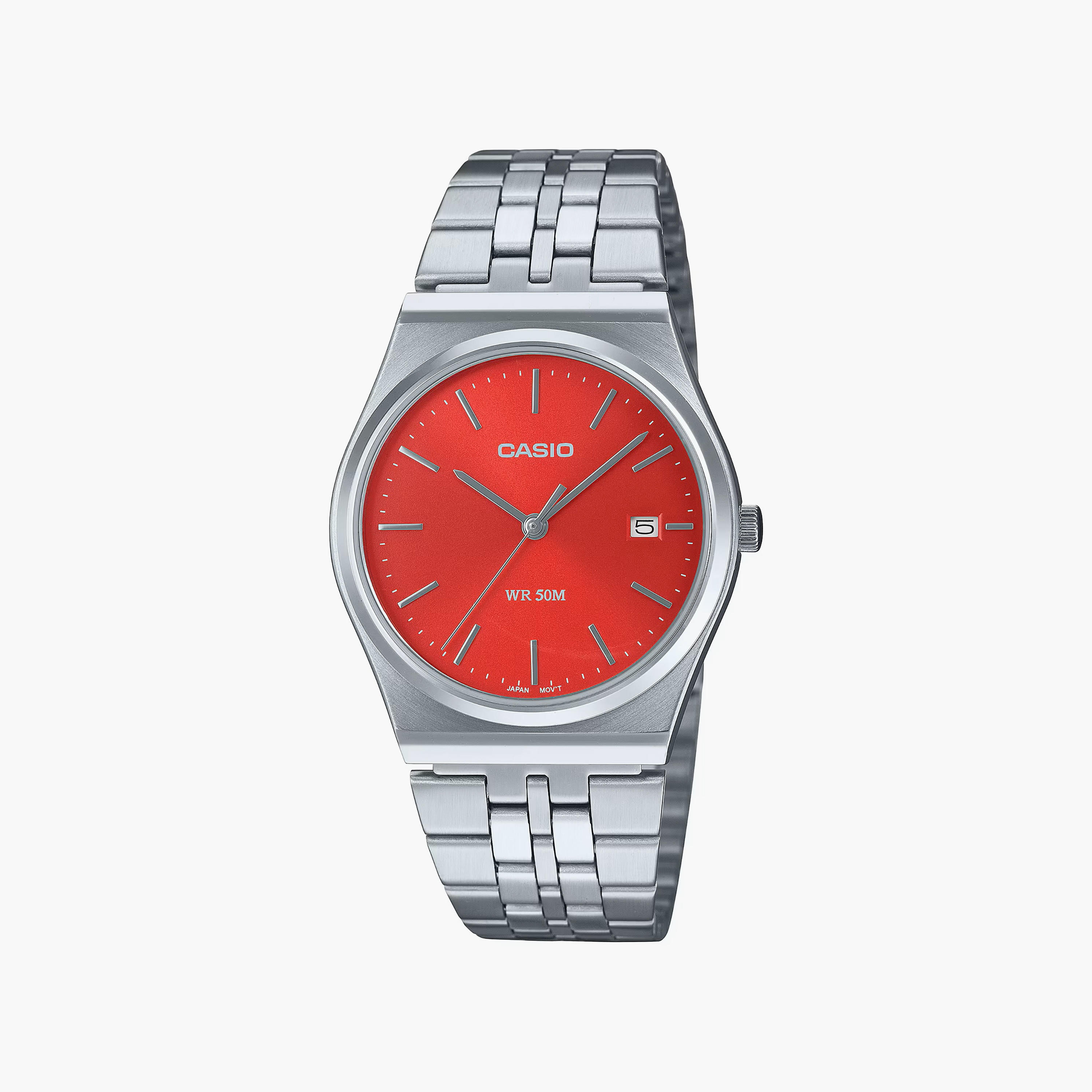 Casio Men's 35 MM Silver Analog Stainless Steel Watch | MTP-B145D-4A2VDF-men-watchesandjewellery-watches-image-1