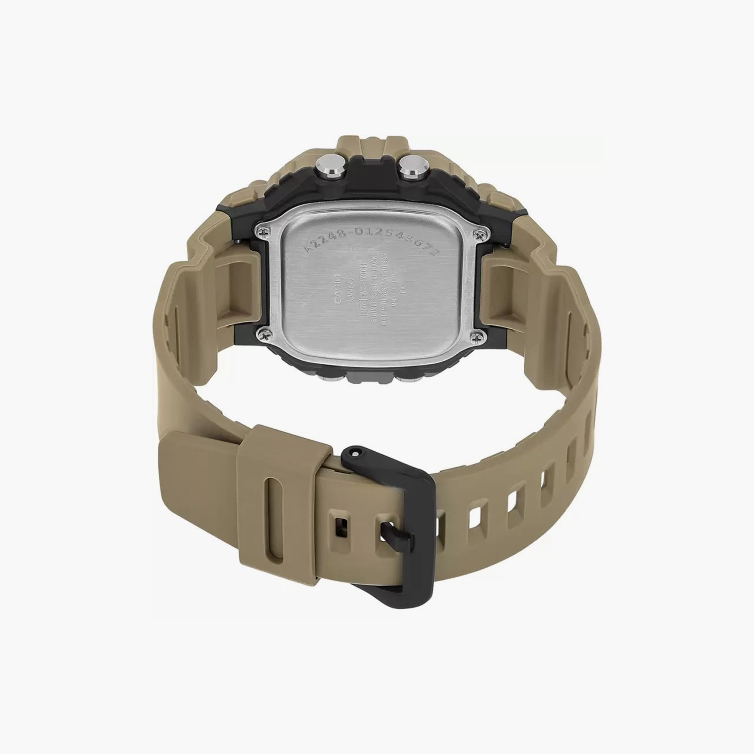 ساعة كاسيو للرجال 48 ملم رقمية من السيليكون باللون البني | WS-1700H-5AVDF-men-watchesandjewellery-watches-image-3