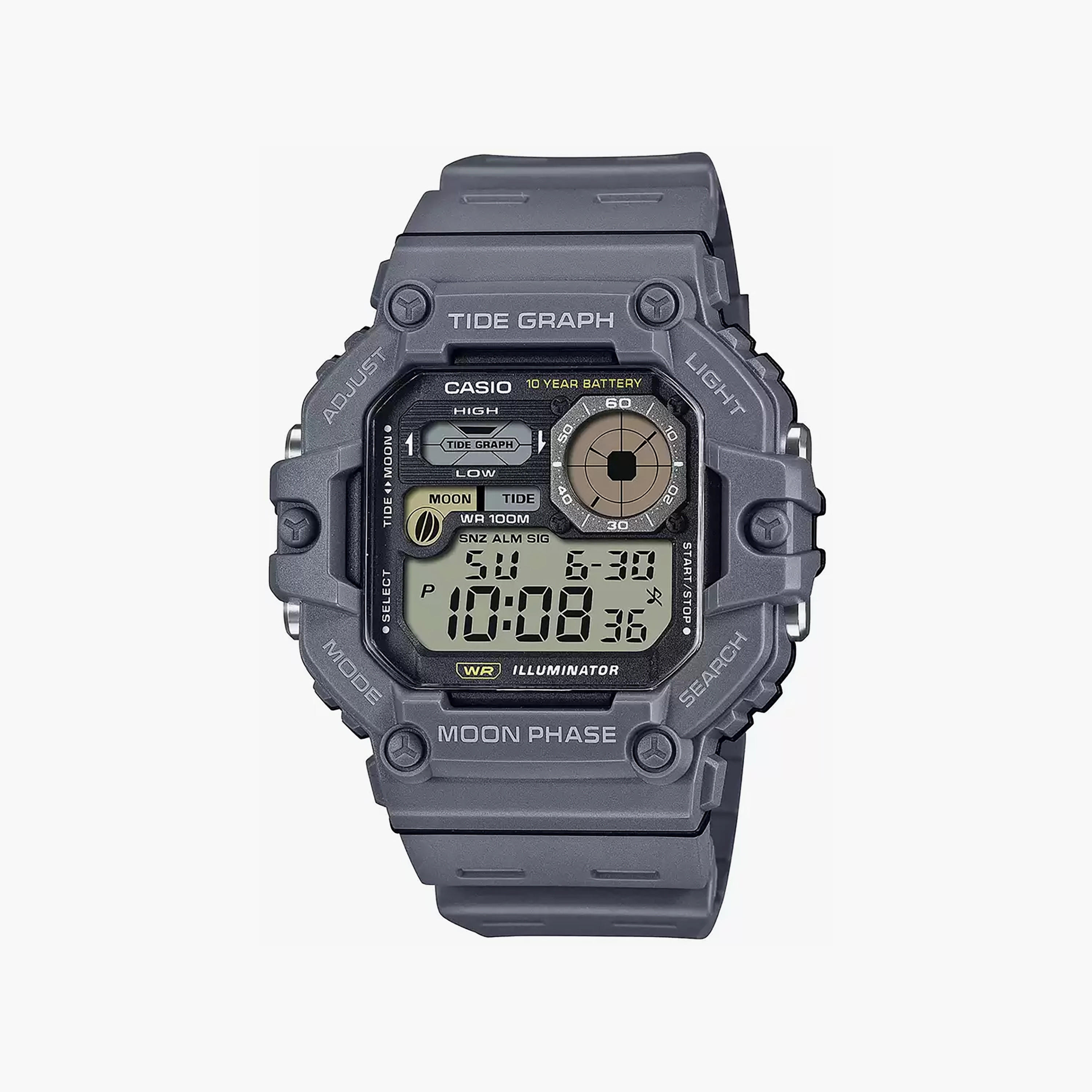 Casio Men's 48 MM Grey Digital Silicone Watch | WS-1700H-8AVDF-men-watchesandjewellery-watches-image-1
