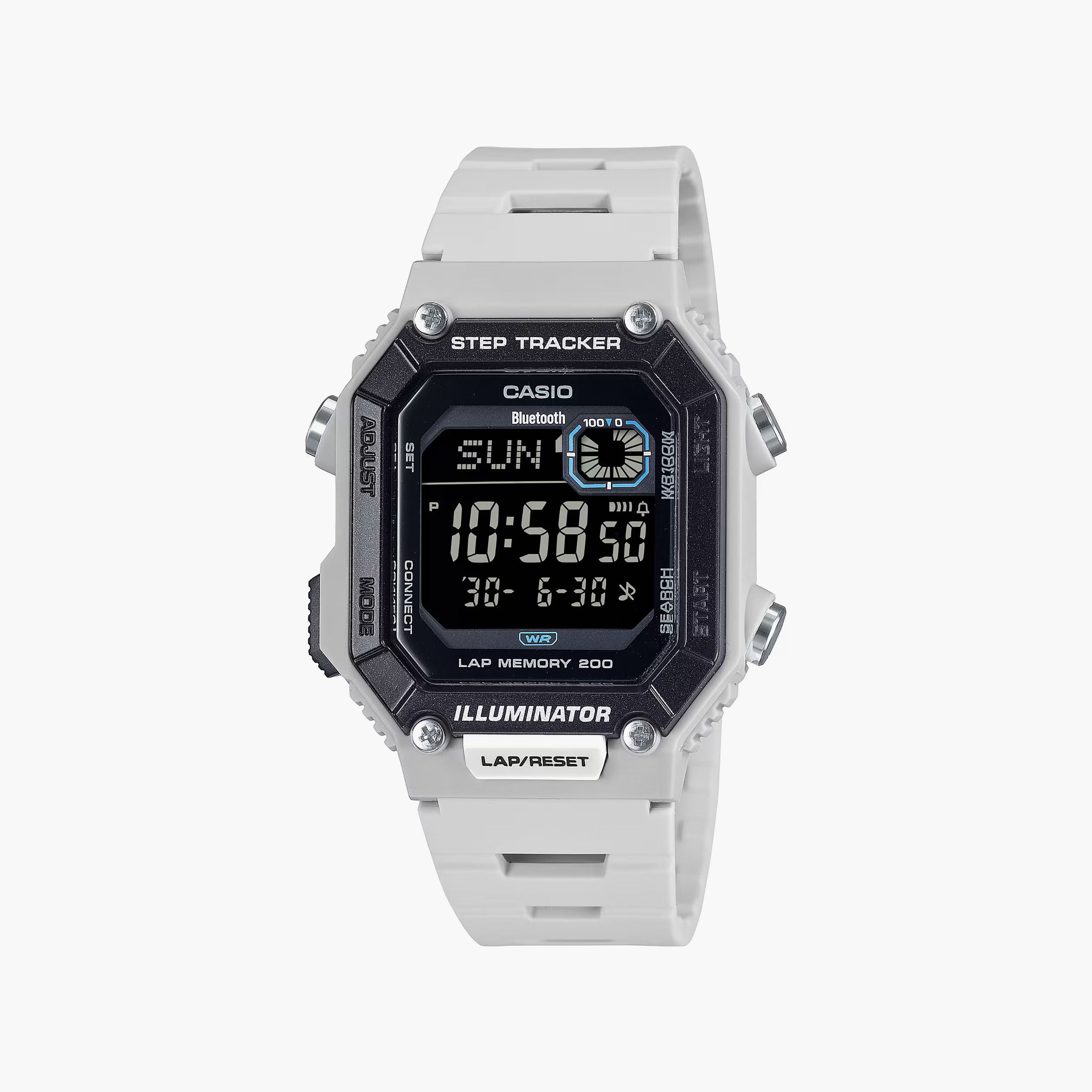 ساعة كاسيو للرجال 41 ملم رقمية سيليكون باللون الابیض | WS-B1000-8BVDF-men-watchesandjewellery-watches-image-1