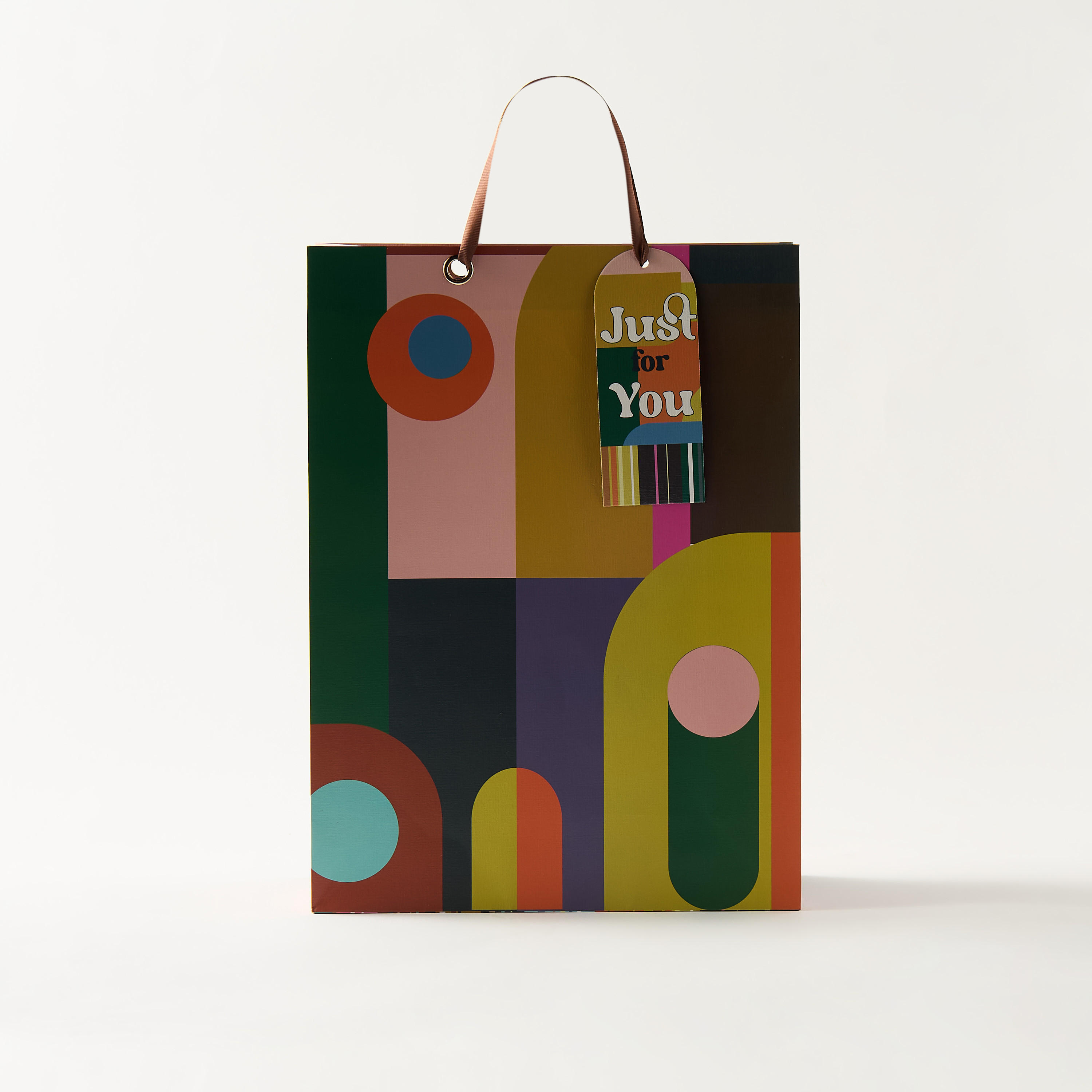 Findz Geometrical Print Paper Gift Bag - 31x12x42 cms-household-giftingaccessories-giftings-image-1