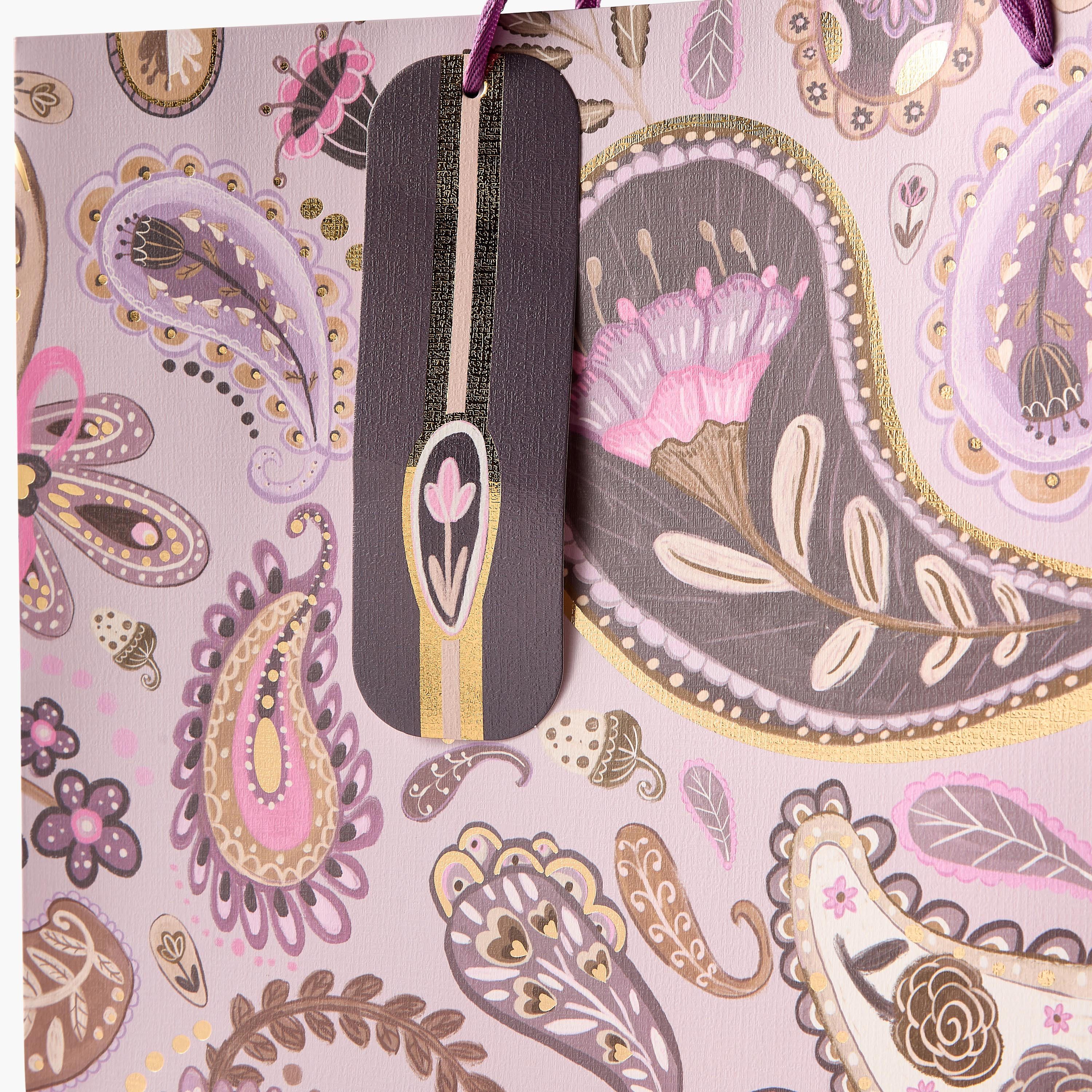 Findz All-Over Paisley Print Gift Bag with Handles - 31x12x26 cms-household-giftingaccessories-giftings-image-3