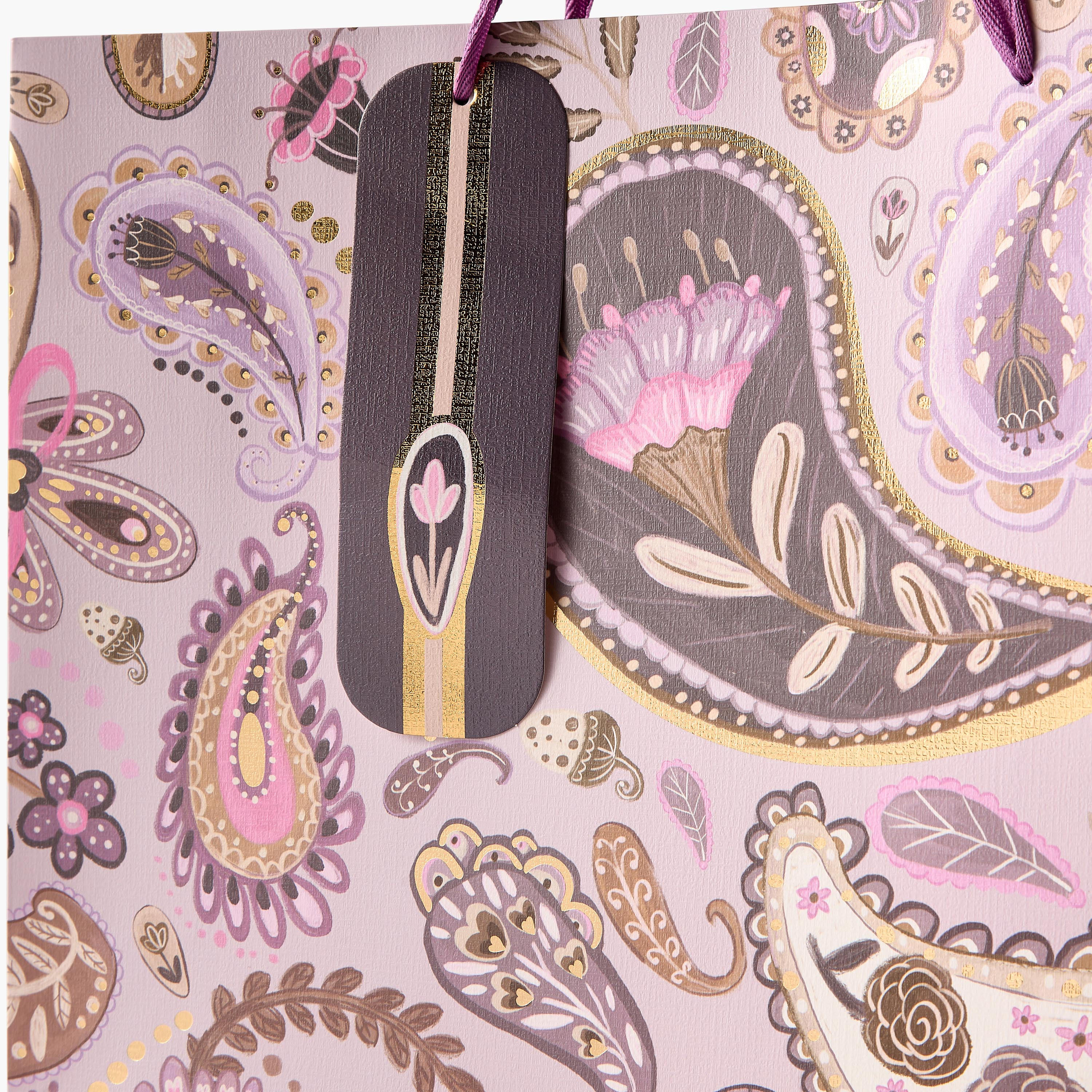 Findz All-Over Paisley Print Gift Bag with Handles - 42x12x31 cms-household-giftingaccessories-giftings-image-3