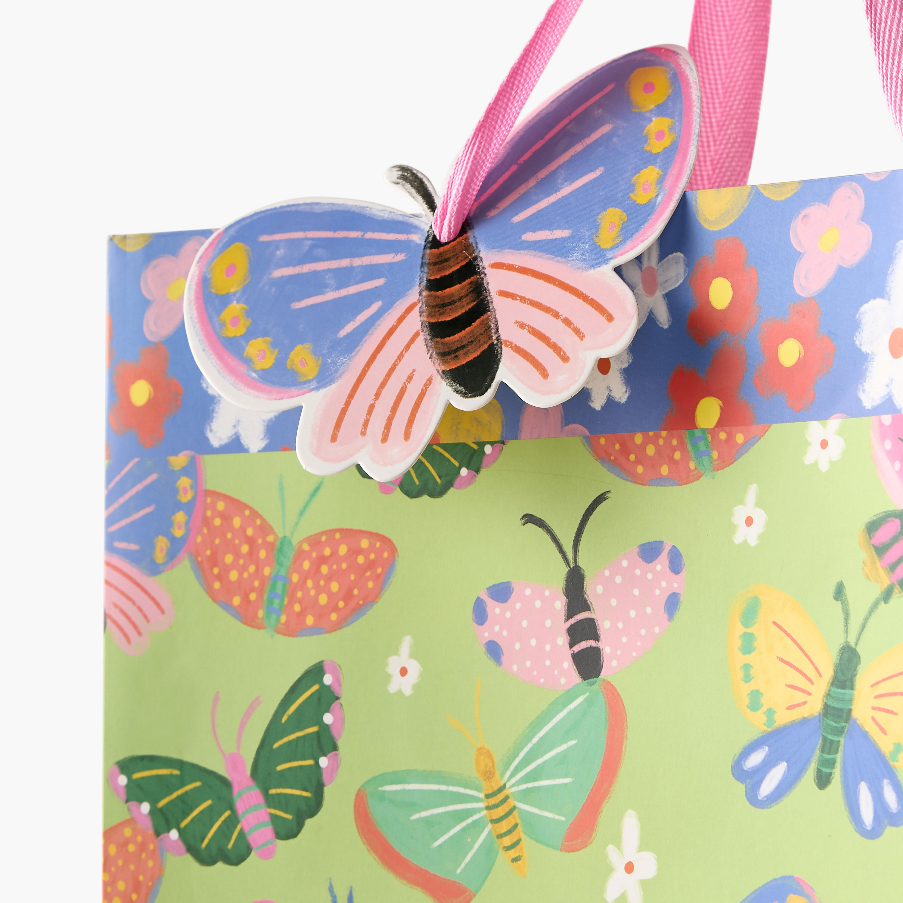 Findz All-Over Butterfly Print Gift Bag with Handles - 18x10x23 cms-household-giftingaccessories-giftings-image-3