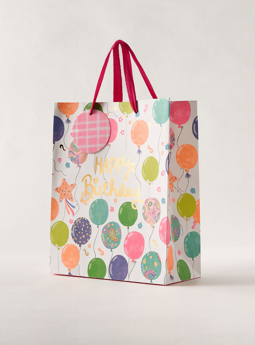 Findz Happy Birthday Print Paper Gift Bag - 18x10x23 cms-household-giftingaccessories-giftings-image-2
