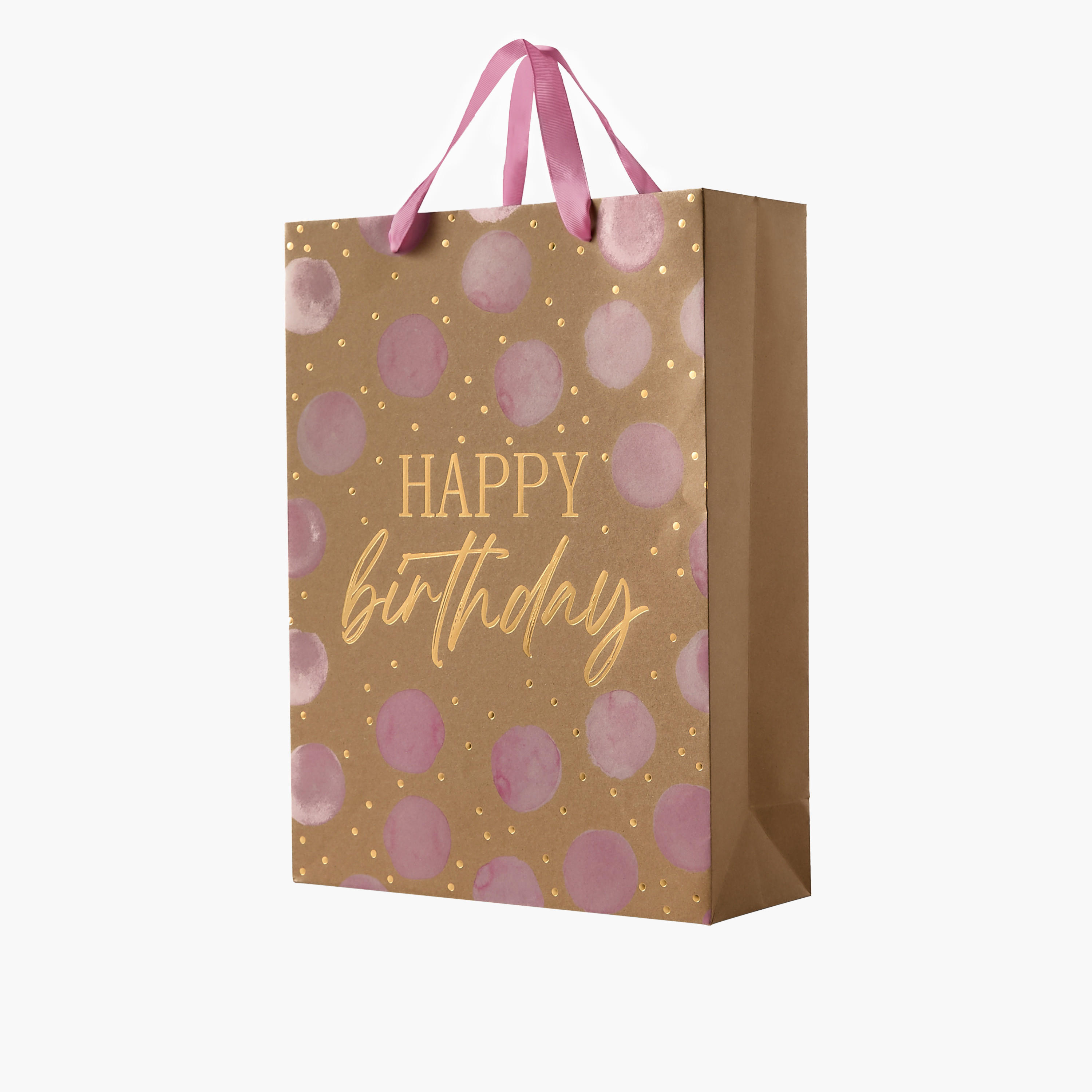 شنطة هدايا ورق بطبعات هابي بيرثداي من فايندز - 31x12x42 سم-household-giftingaccessories-giftings-image-2