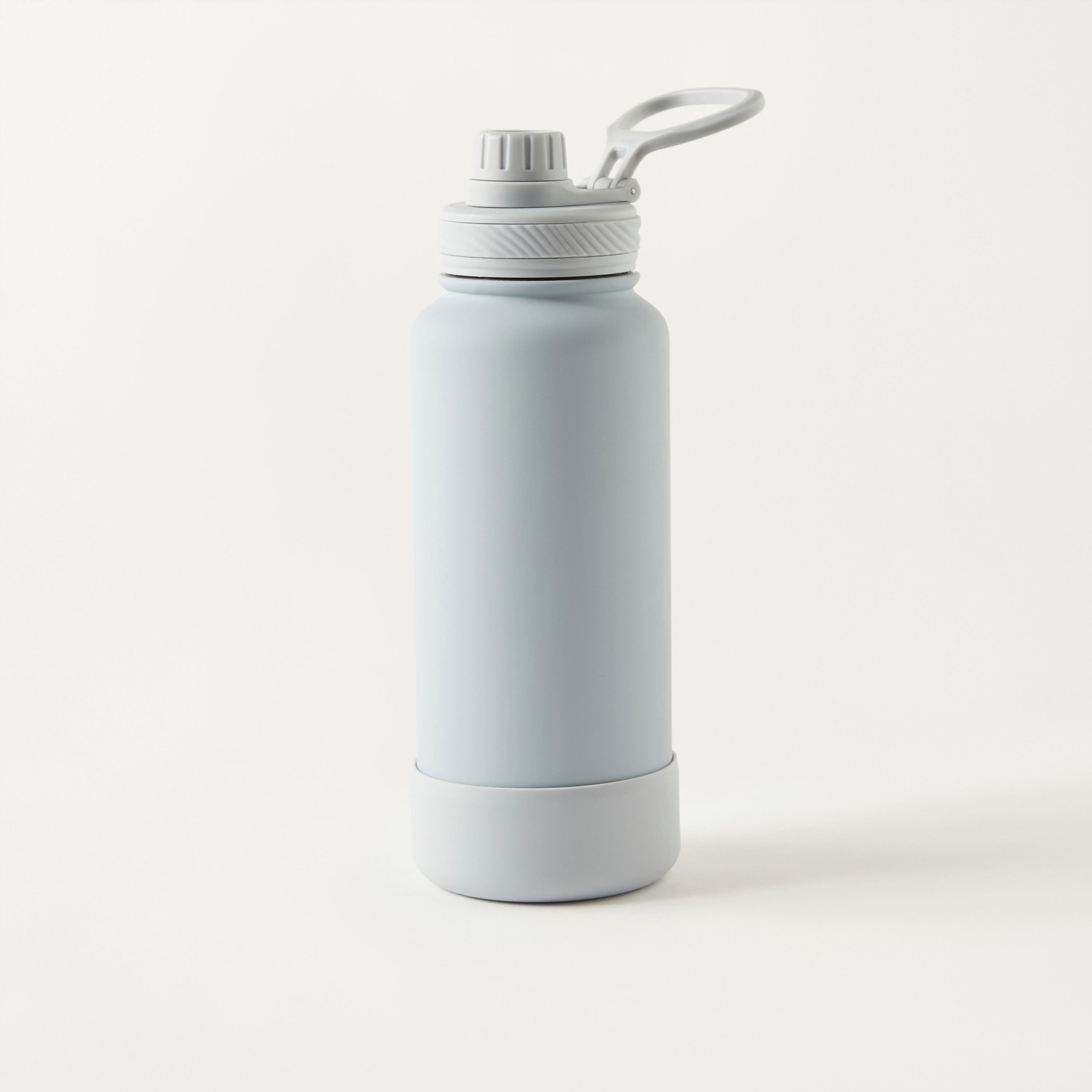 قارورة مياه ستانلس ستيل سادة بفوهة ومقبض - 1 لتر-school-waterbottles-image-1