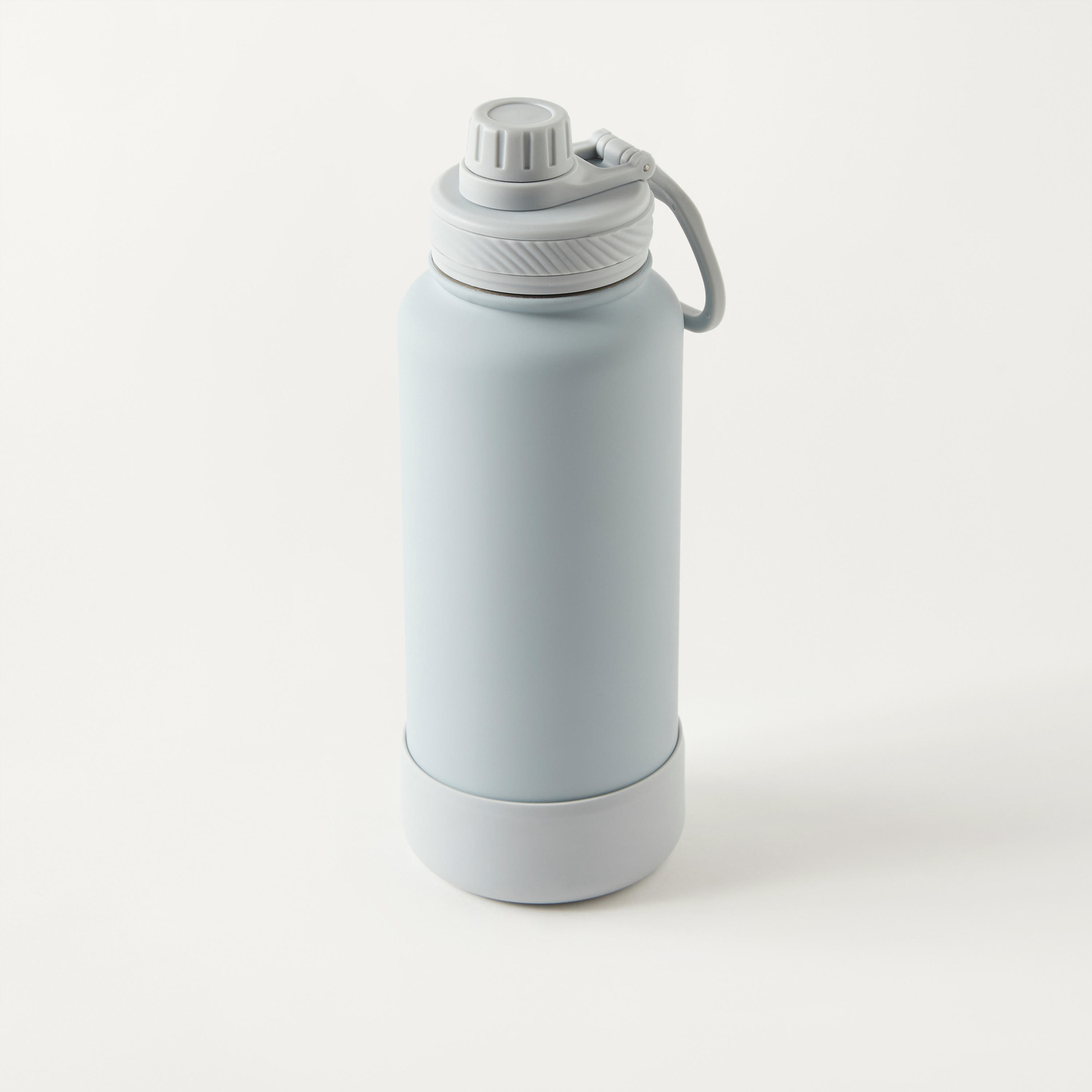 قارورة مياه ستانلس ستيل سادة بفوهة ومقبض - 1 لتر-school-waterbottles-image-2