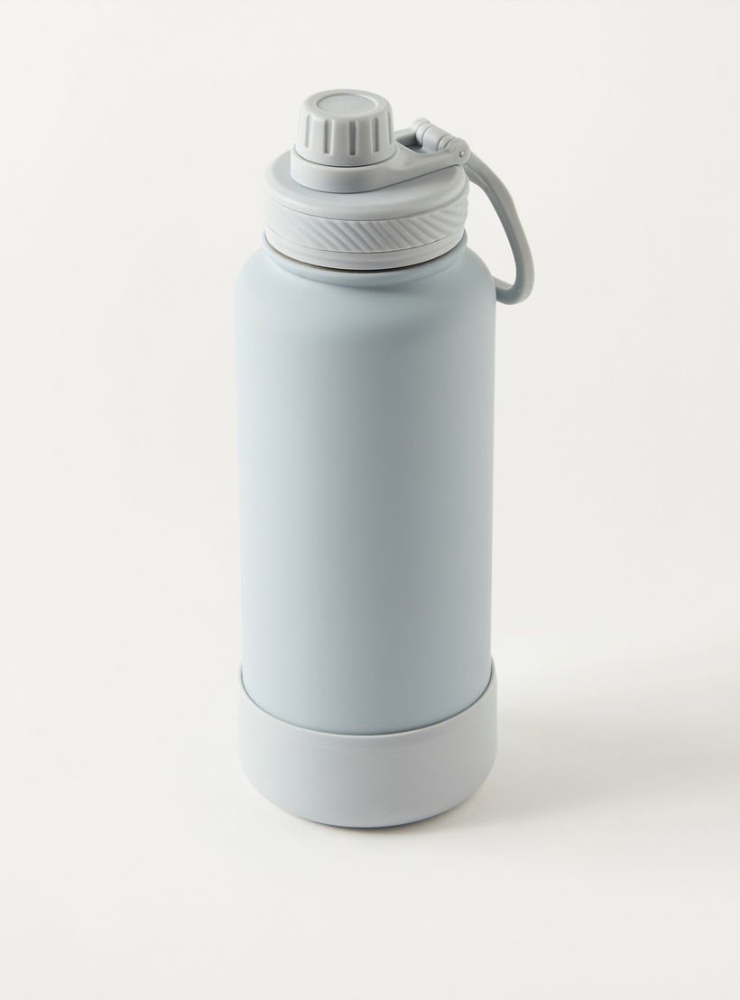 قارورة مياه ستانلس ستيل سادة بفوهة ومقبض - 1 لتر-school-waterbottles-image-2