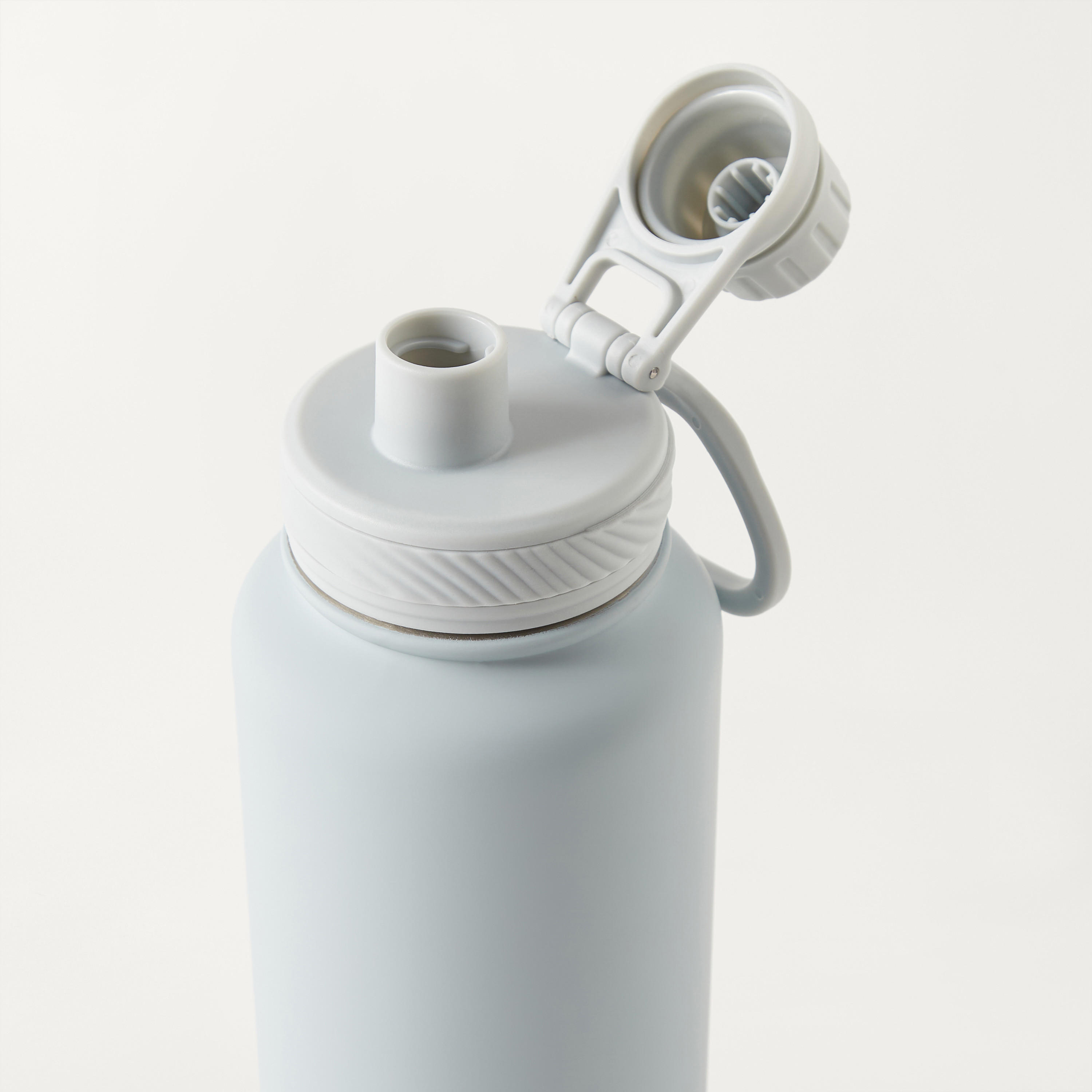 قارورة مياه ستانلس ستيل سادة بفوهة ومقبض - 1 لتر-school-waterbottles-image-3