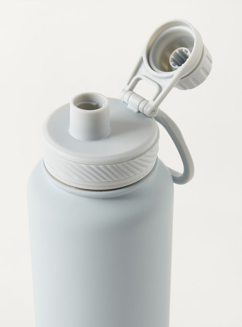 قارورة مياه ستانلس ستيل سادة بفوهة ومقبض - 1 لتر-school-waterbottles-image-3