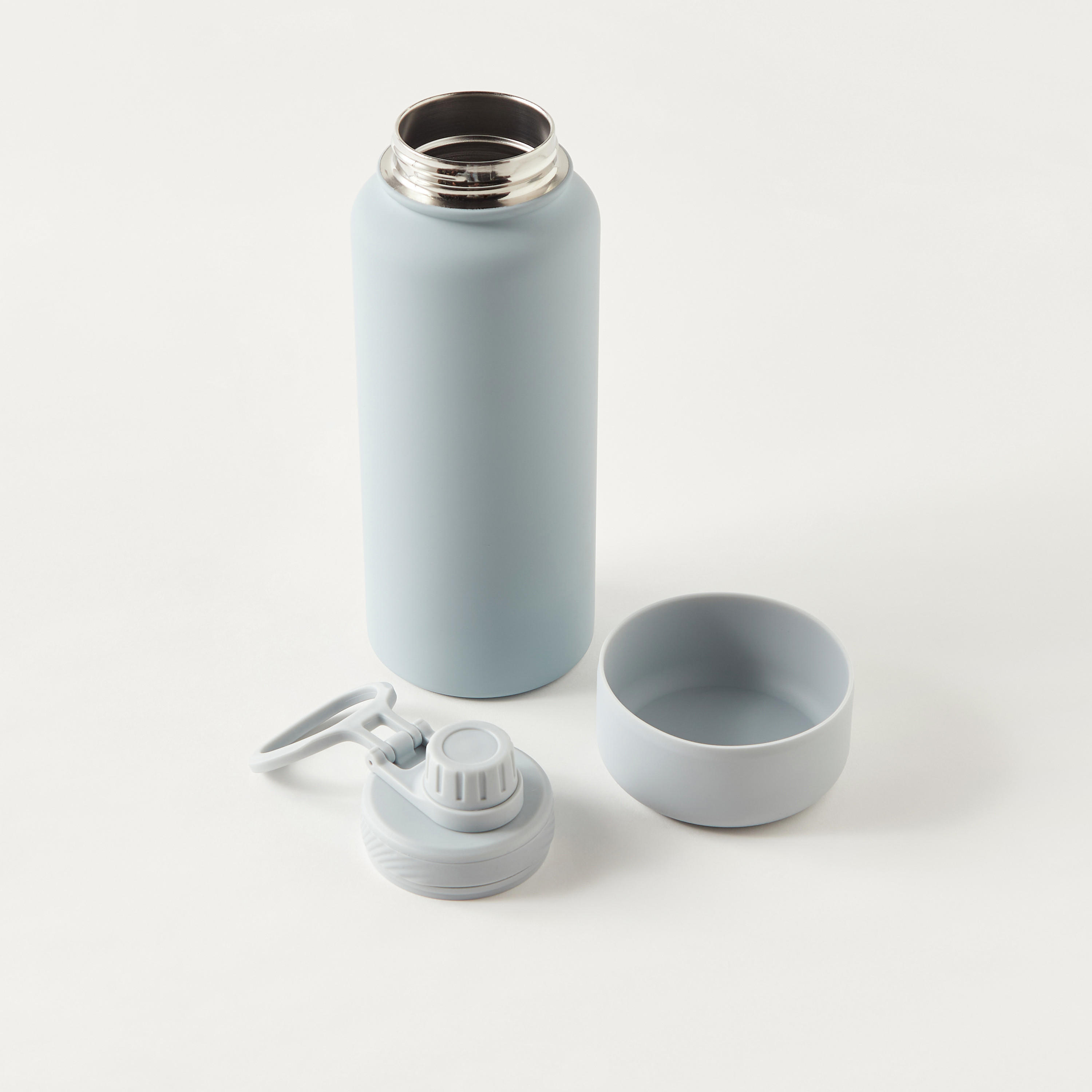 قارورة مياه ستانلس ستيل سادة بفوهة ومقبض - 1 لتر-school-waterbottles-image-5
