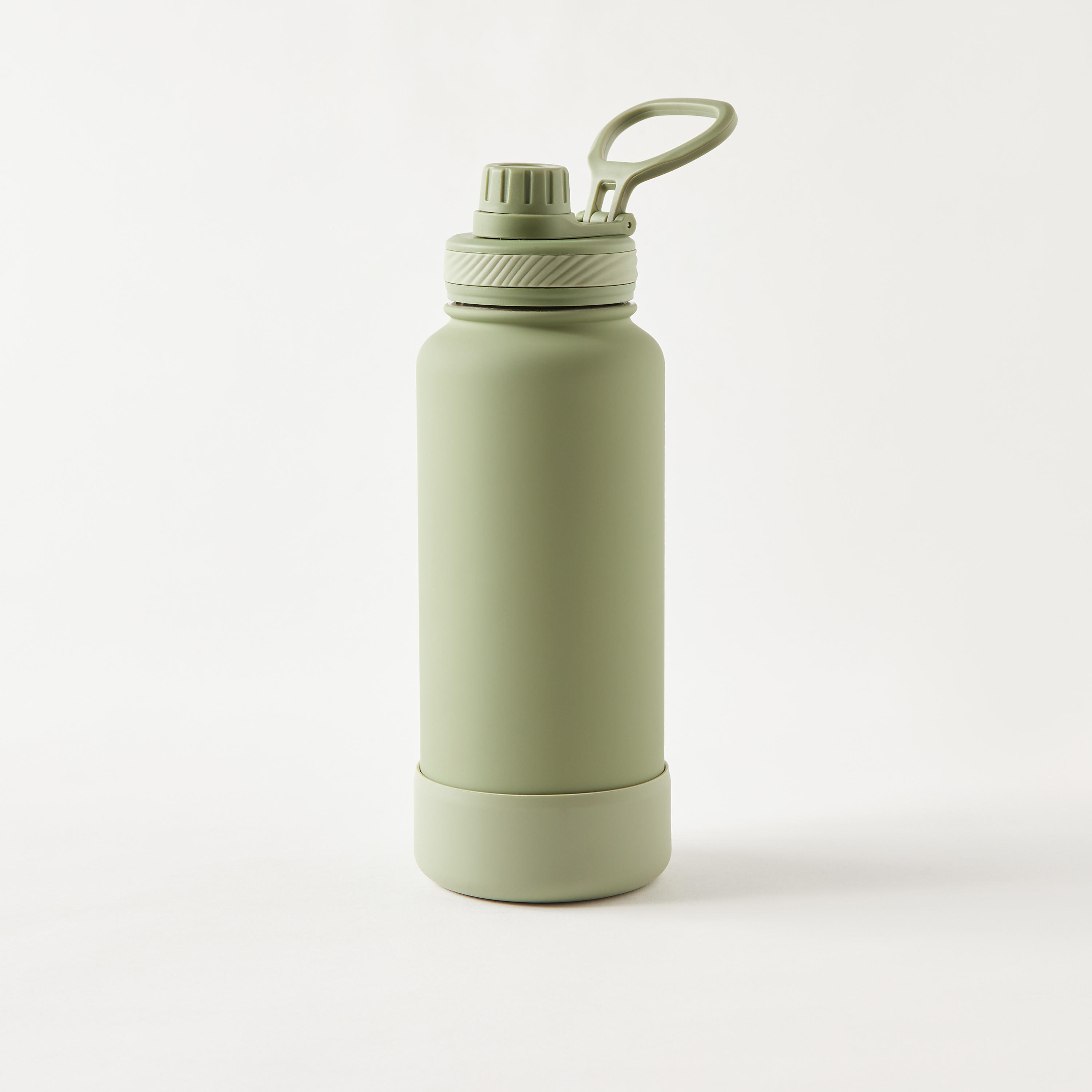 قارورة مياه ستانلس ستيل سادة بفوهة ومقبض - 1 لتر-school-waterbottles-image-1