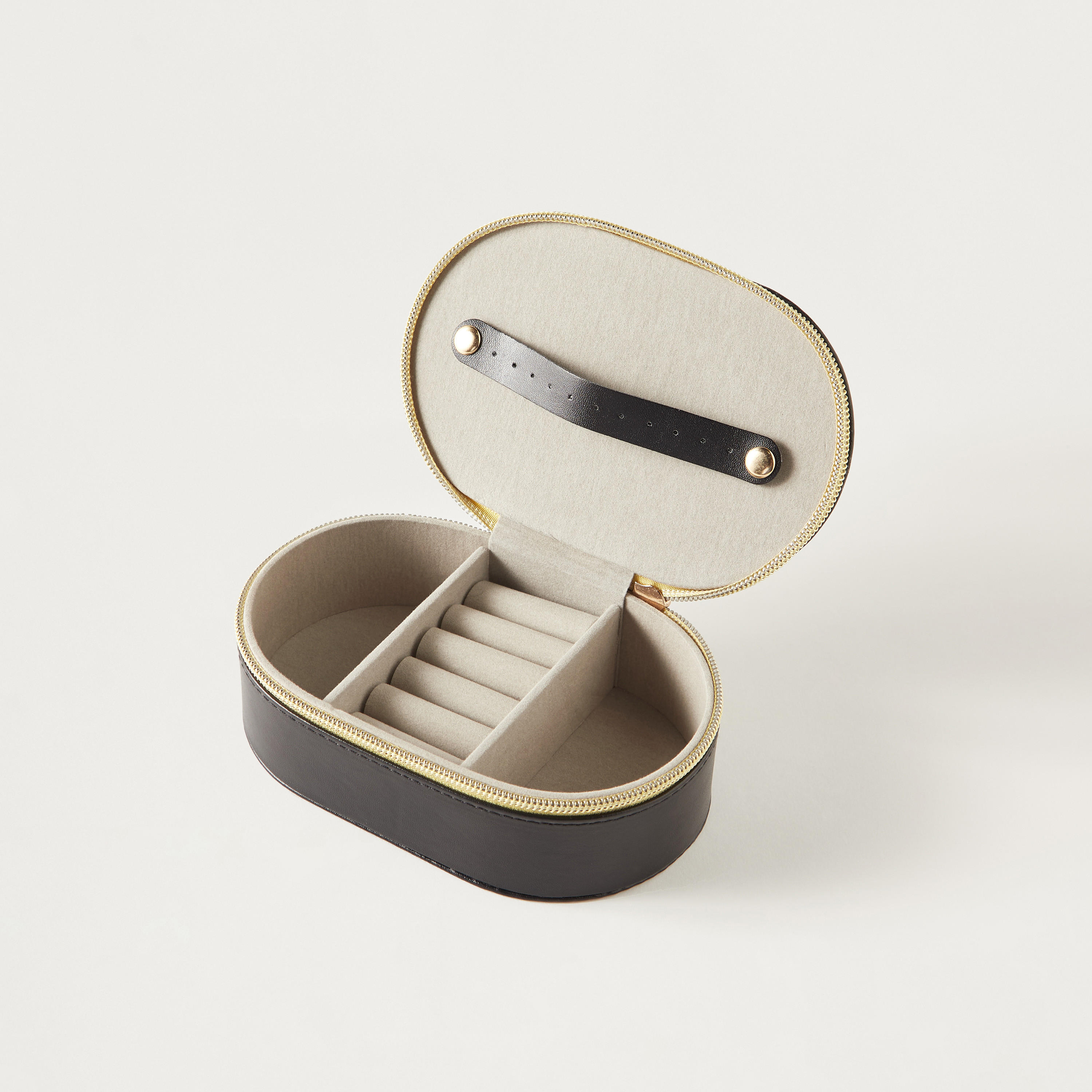 Syloon 4-Compartment Jewellery Organiser with Zip Closure - 16x10x6 cms-women-watchesandjewellery-jewellery-storage-image-3