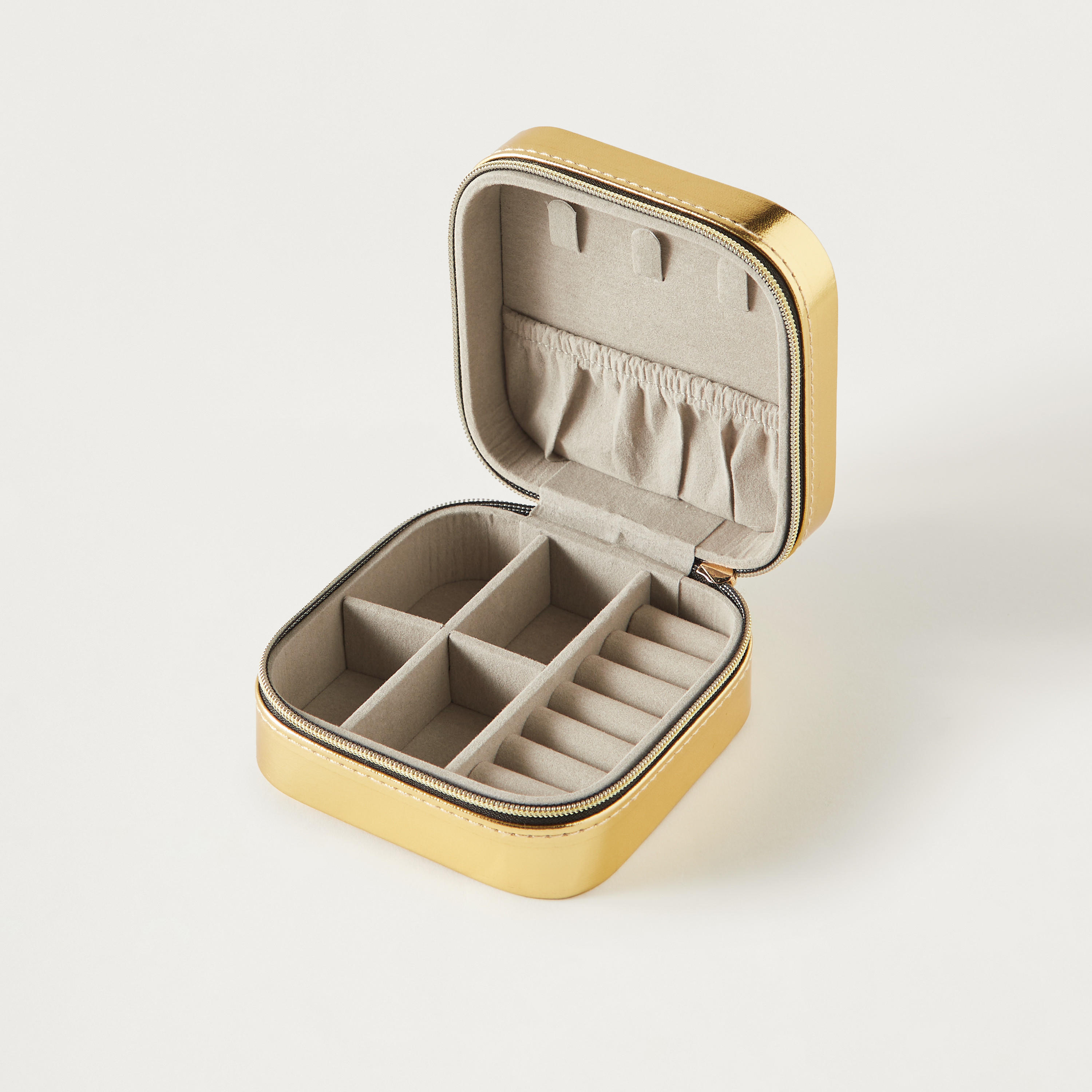 Syloon Solid Square Jewellery Box with Zip Closure - 10x10x5 cms-women-watchesandjewellery-jewellery-storage-image-3