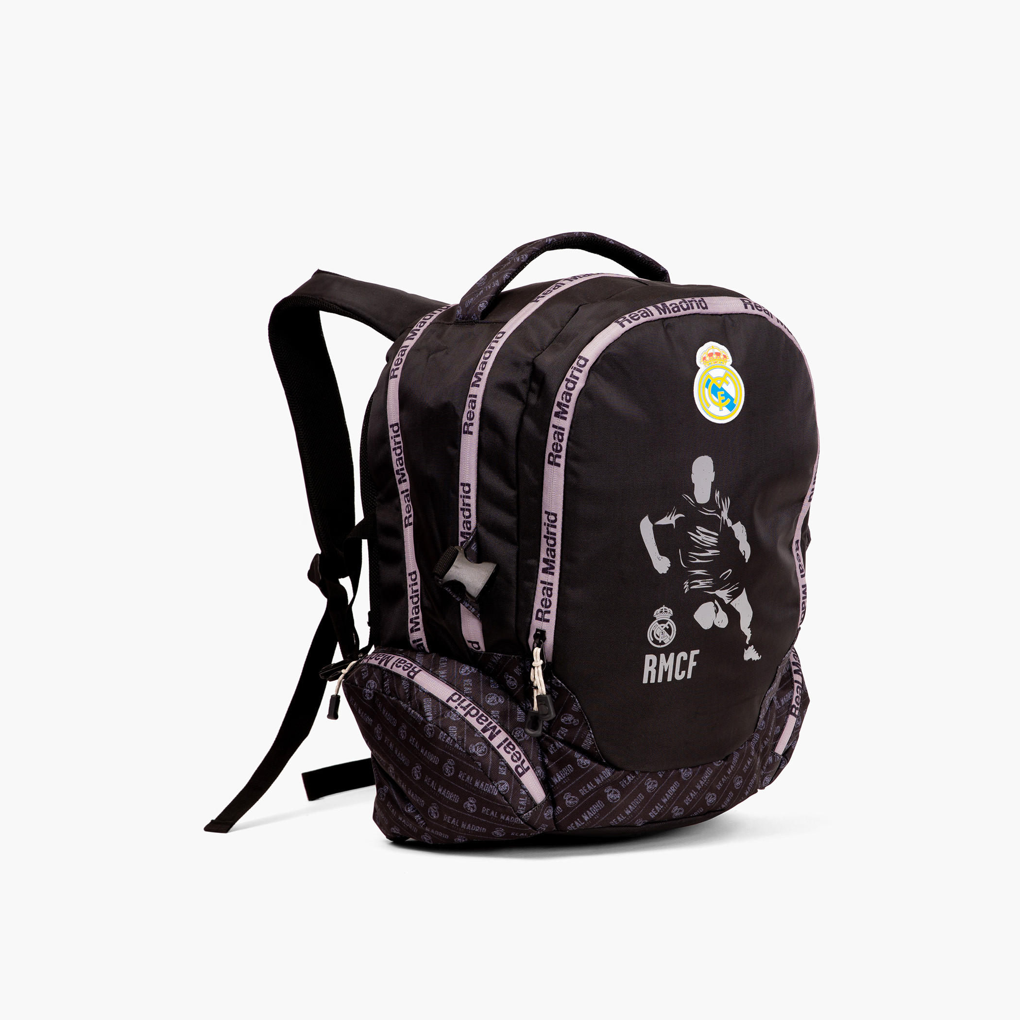 Real Madrid 18-inch Logo Print Backpack with Adjustable Straps - 28x13x45 cms-cpmen-fashionaccessories-bagsandwallets-backpacks-image-2