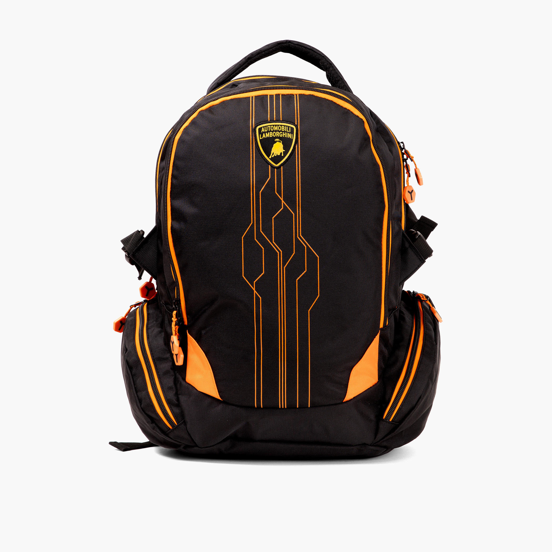 Lamborghini Panelled 18-inch Backpack with Adjustable Shoulder Straps - 28x13x45 cms-school-bagsandbackpacks-backpacks-image-1