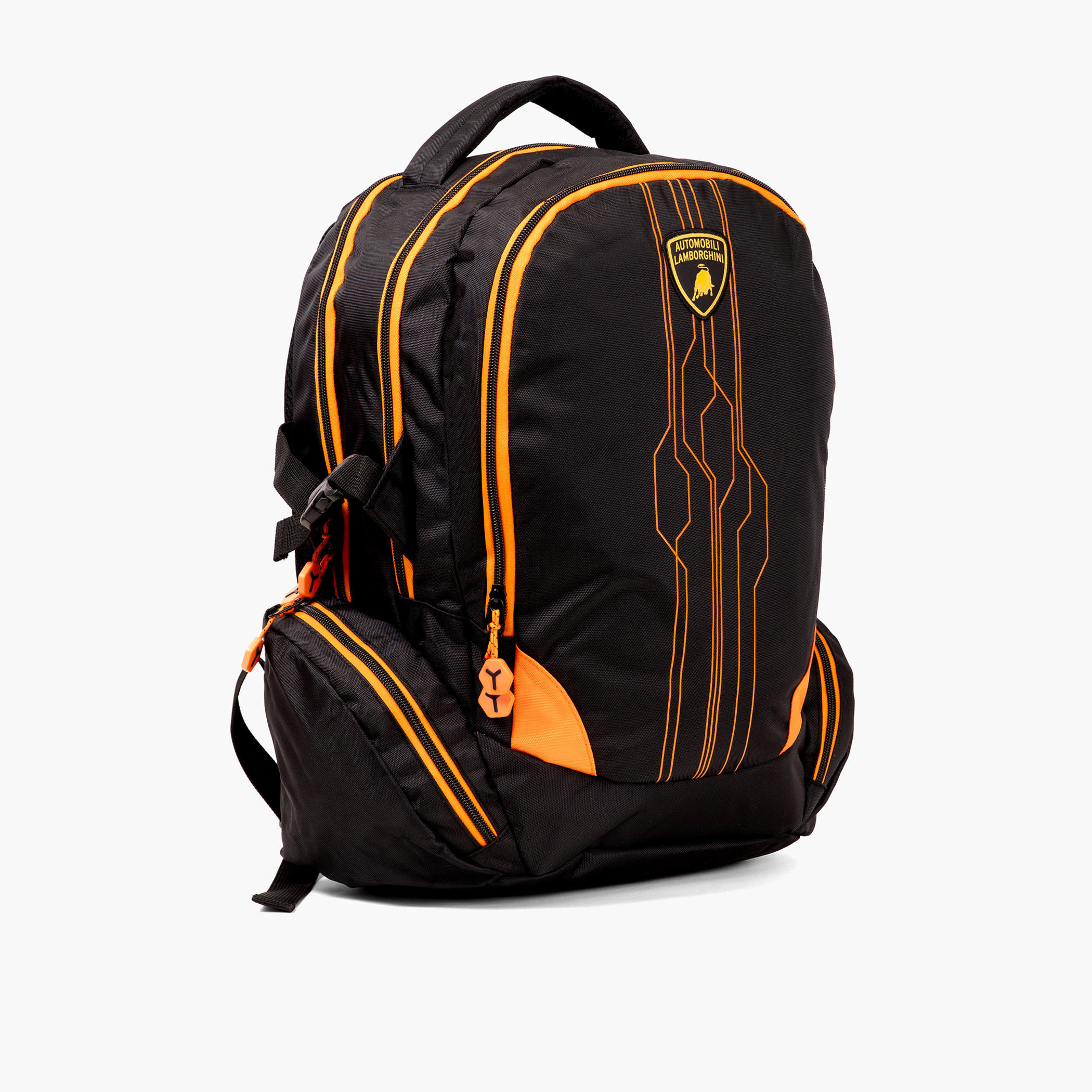 Lamborghini Panelled 18-inch Backpack with Adjustable Shoulder Straps - 28x13x45 cms-school-bagsandbackpacks-backpacks-image-2