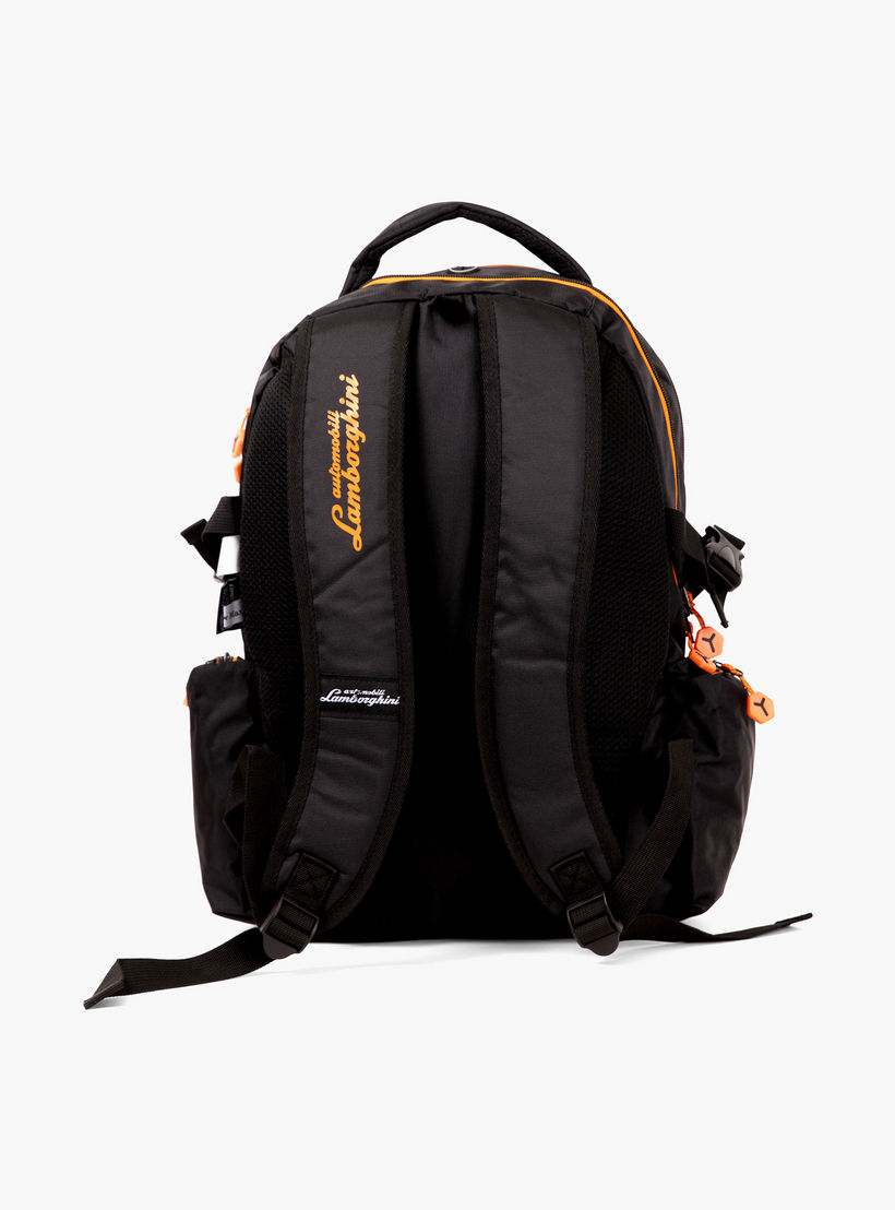 Lamborghini Panelled 18-inch Backpack with Adjustable Shoulder Straps - 28x13x45 cms-school-bagsandbackpacks-backpacks-image-3