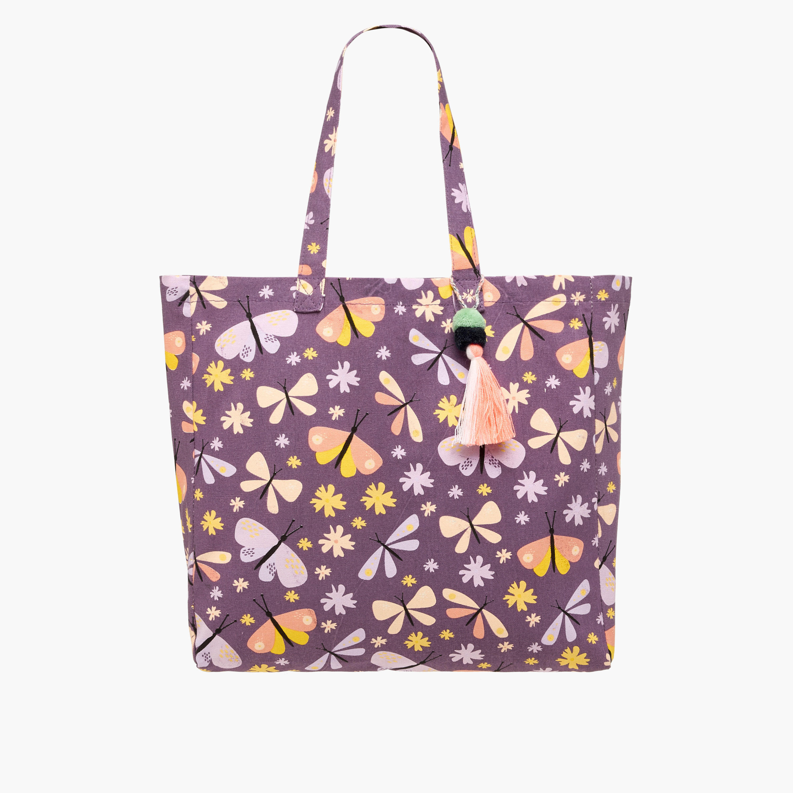 شنطة توتي بمقابض مزدوجة وشُرّابات وطبعات فراشة-women-bagsandwallets-handbags-image-1