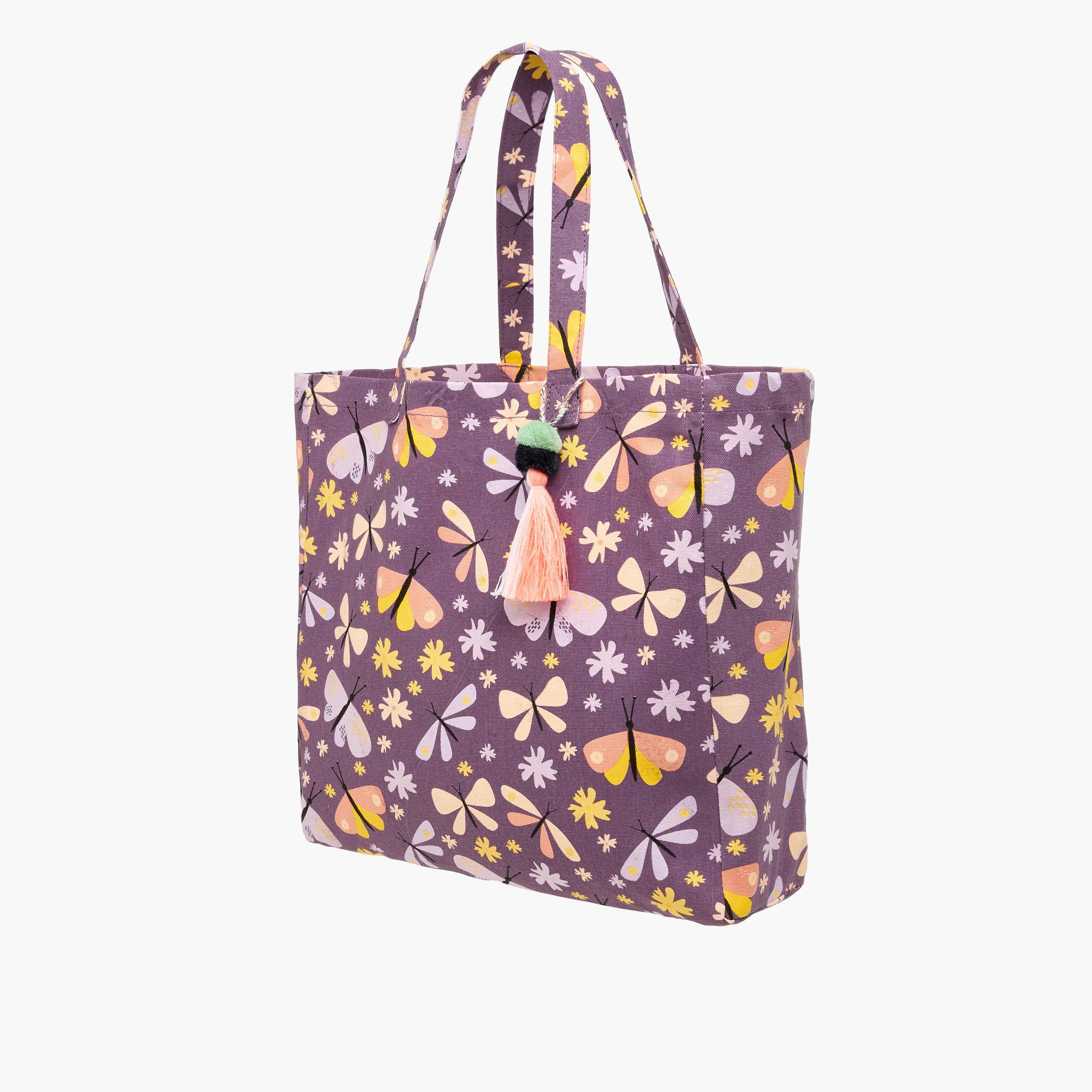 شنطة توتي بمقابض مزدوجة وشُرّابات وطبعات فراشة-women-bagsandwallets-handbags-image-3