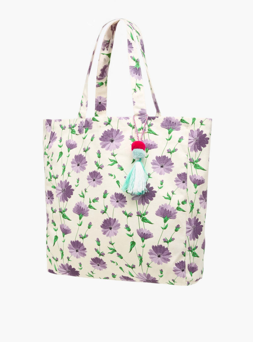 شنطة تسوق بمقابض مزدوجة وشُرّابات وطبعات زهرية-women-bagsandwallets-handbags-image-3