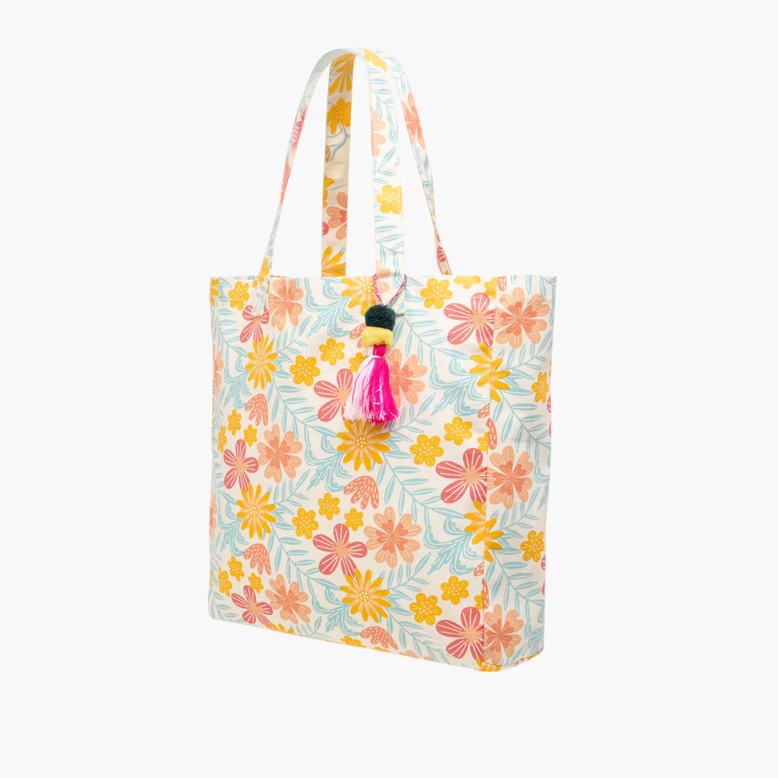 Floral Print Shopper Bag with Double Handles and Tassel Detail-women-bagsandwallets-handbags-image-4