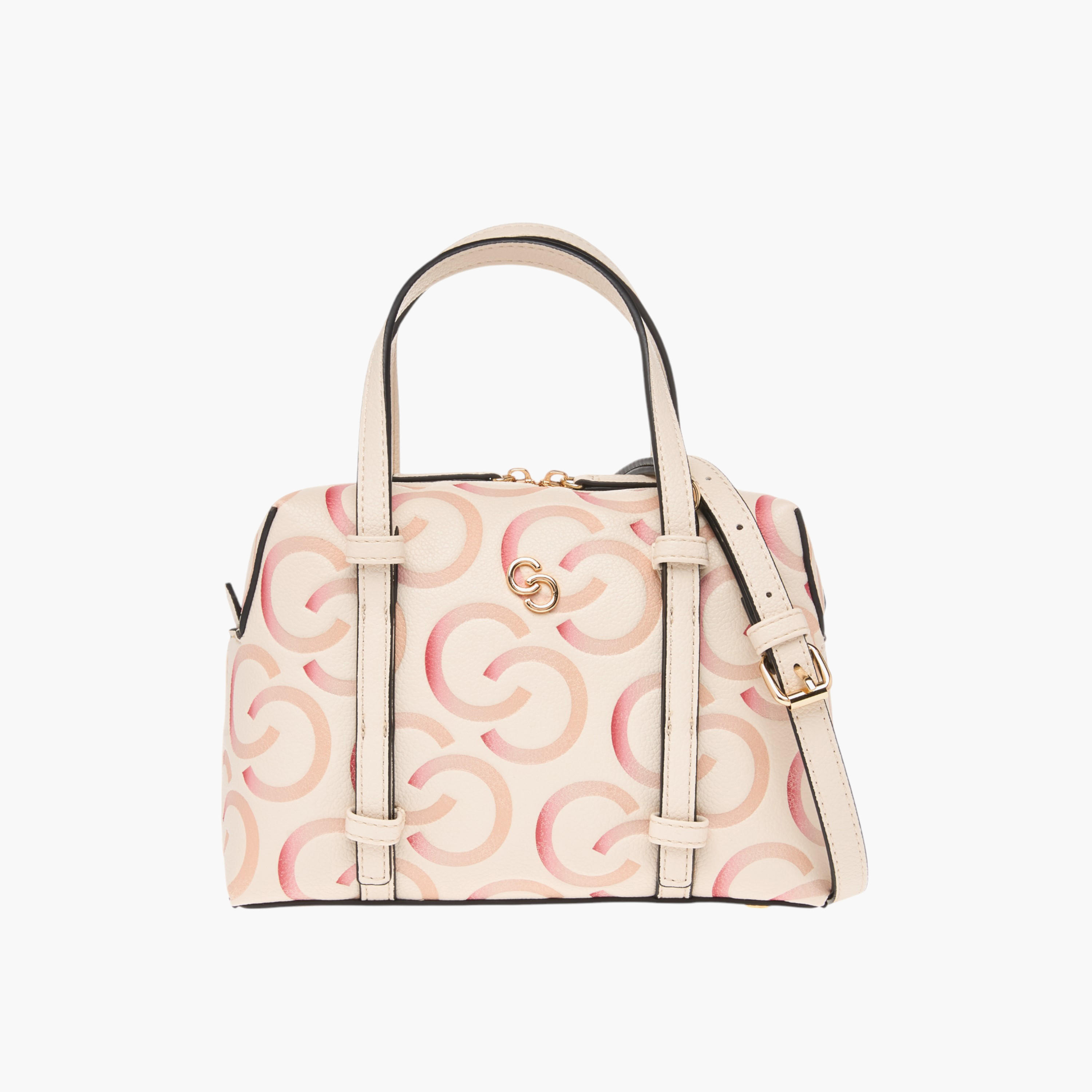 شنطة توتي بمقابض مزدوجة ونقوش مونوجرام من سيليست-women-bagsandwallets-handbags-image-1