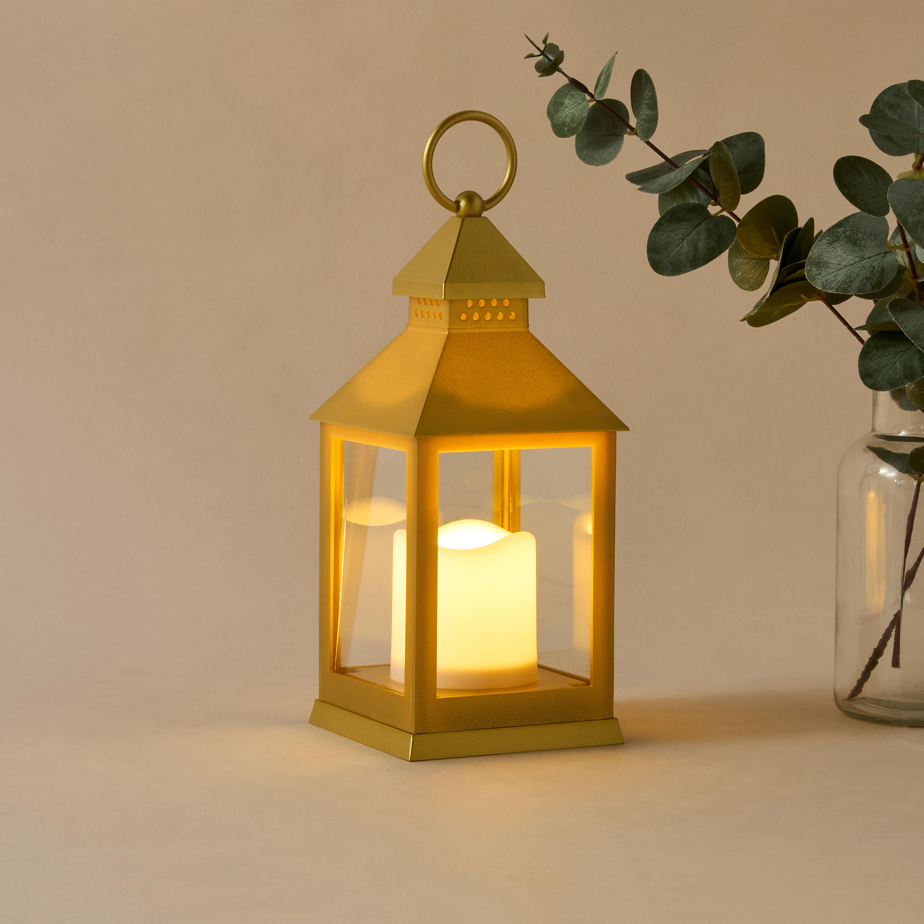 LED Flame Candle with Metal Lantern - 24 cm-household-decor-candleholdersandlanterns-image-2