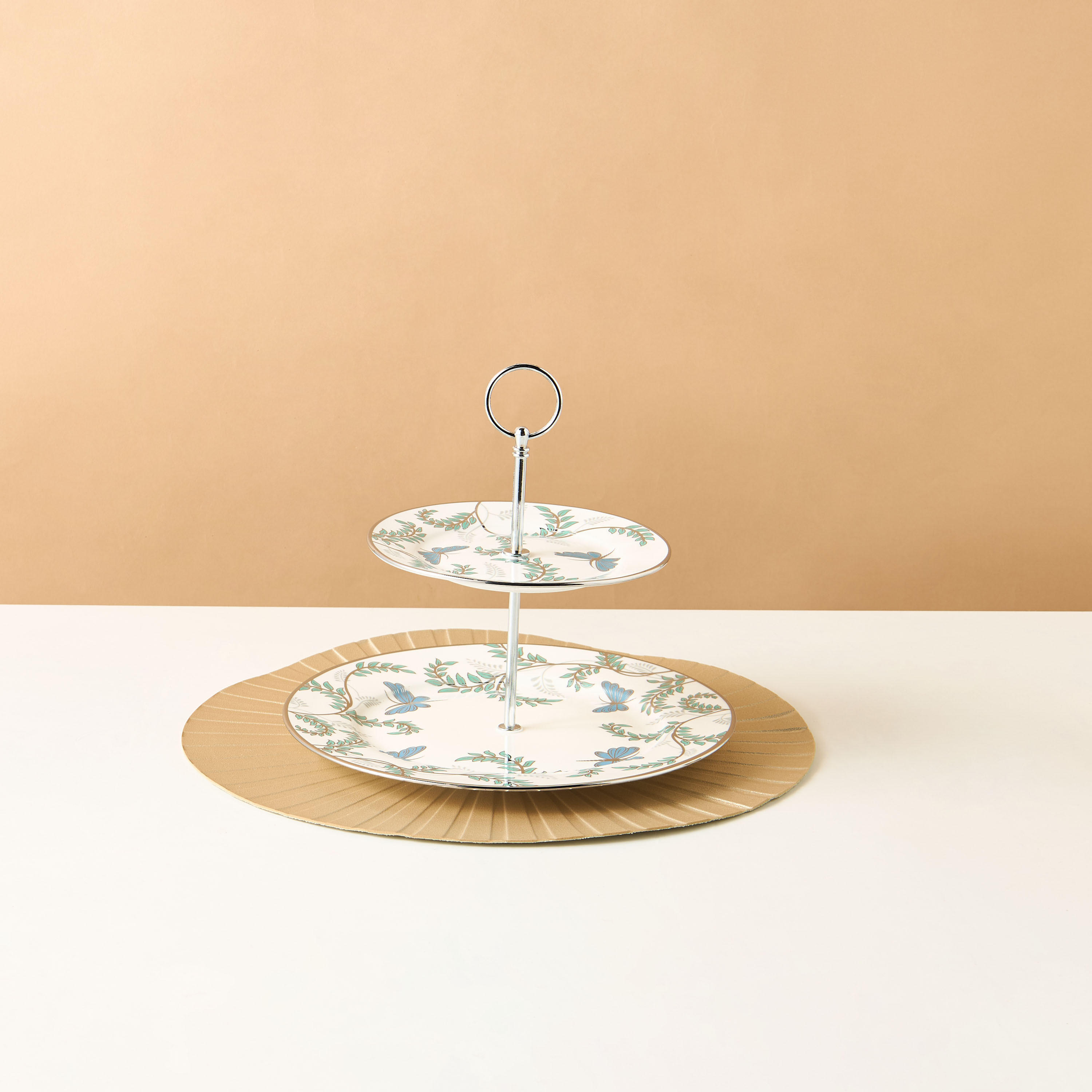 Blue Butterfly Ceramic Cake Stand-household-dining-serveware-cakestands-image-1