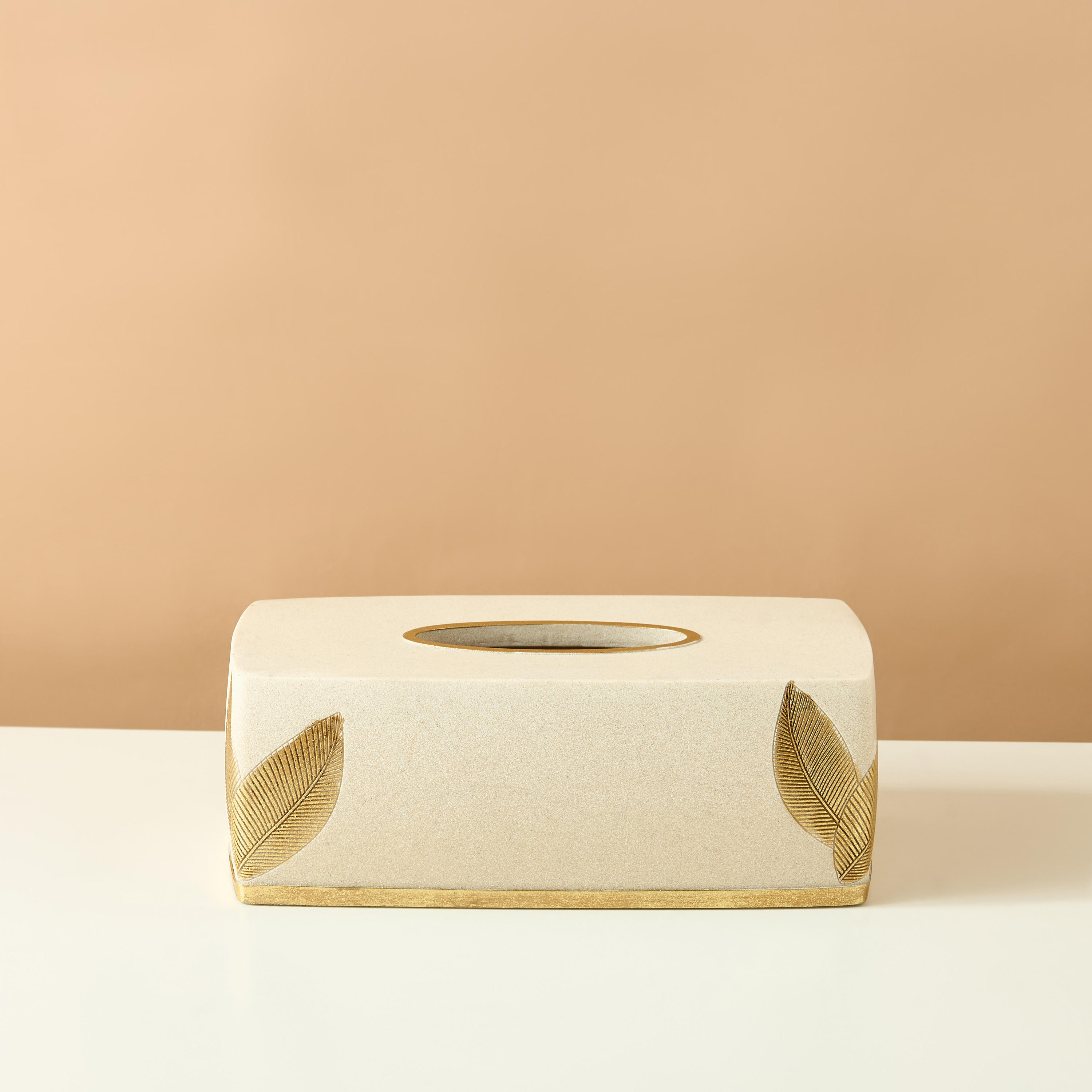 Golden Leaf Embossed Tissue Box-household-bathandlaundry-bathaccessories-tissueboxesandcottonjars-image-2