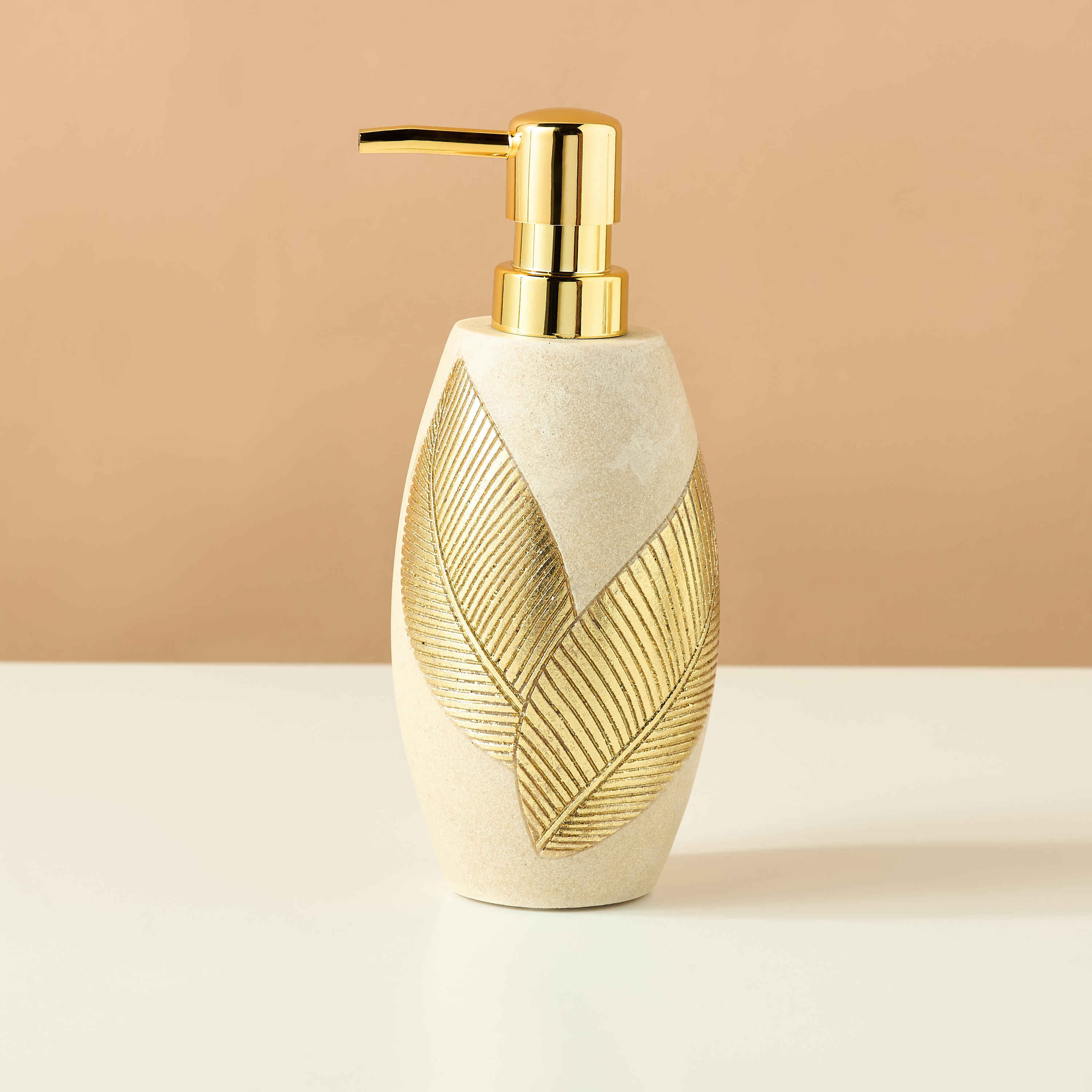 Golden Leaf Embossed Lotion Dispenser-household-bathandlaundry-bathaccessories-soapdishesanddispensers-image-2