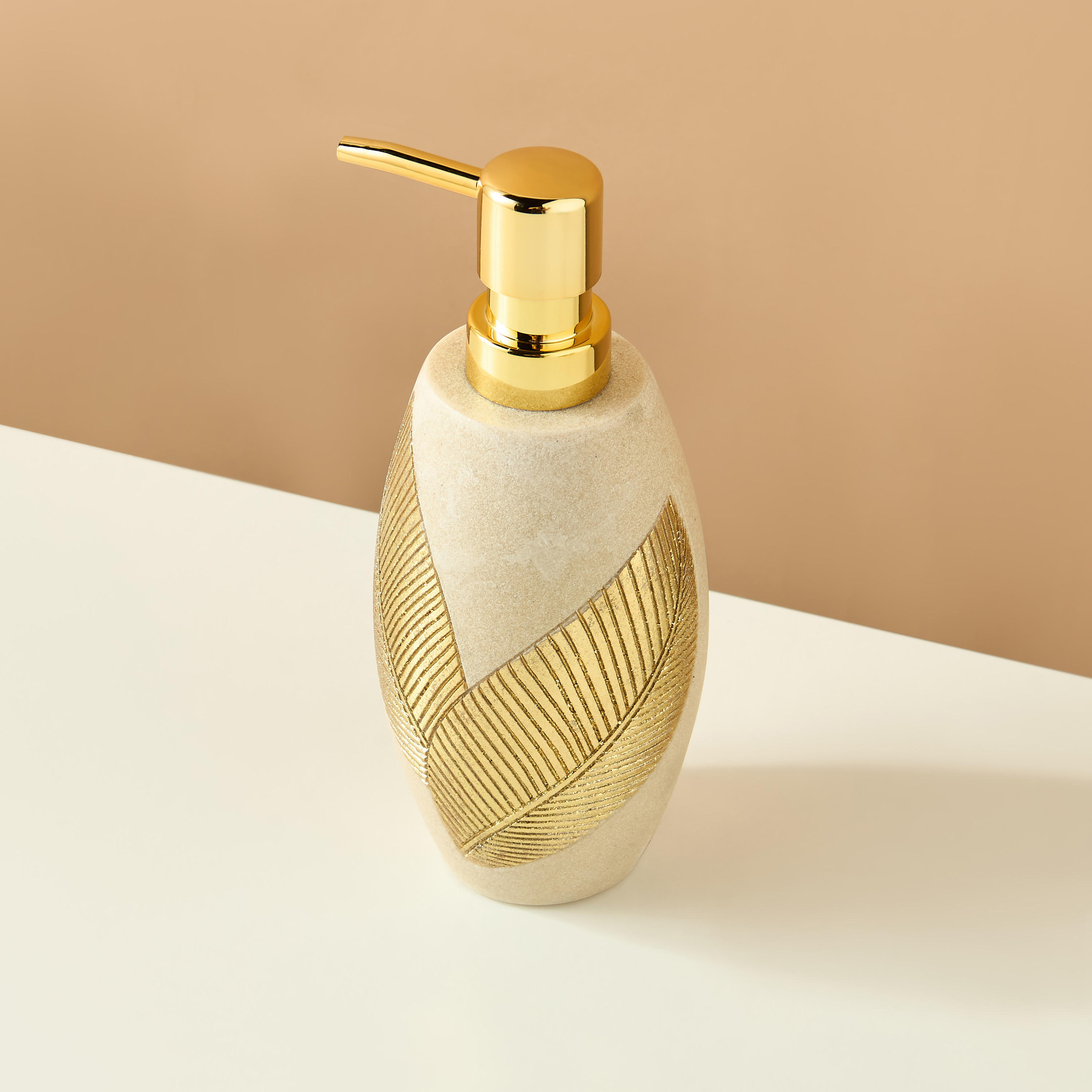 Golden Leaf Embossed Lotion Dispenser-household-bathandlaundry-bathaccessories-soapdishesanddispensers-image-3