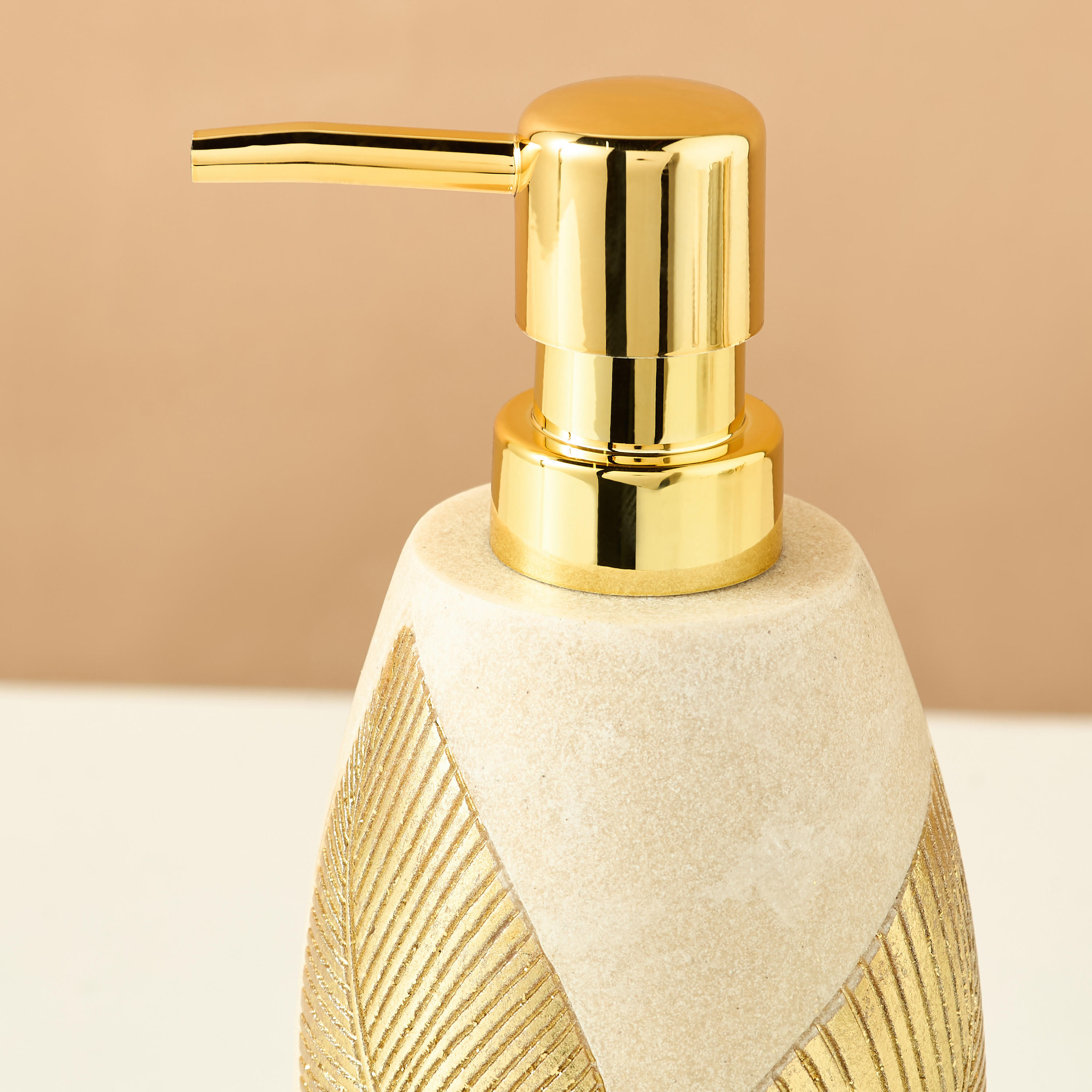 Golden Leaf Embossed Lotion Dispenser-household-bathandlaundry-bathaccessories-soapdishesanddispensers-image-5