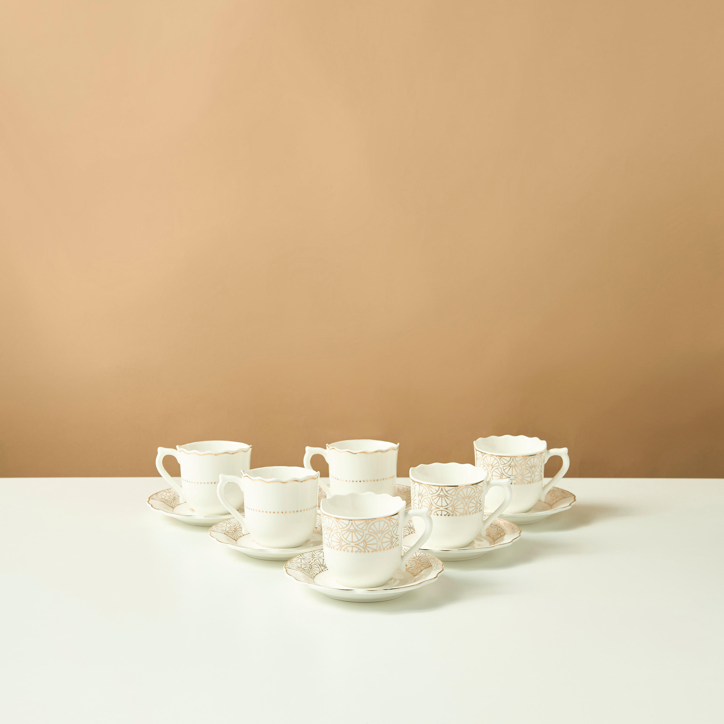 Serene 12-Piece Ceramic Cup and Saucer Set-household-dining-teaandcoffee-teaandcoffeesets-image-2