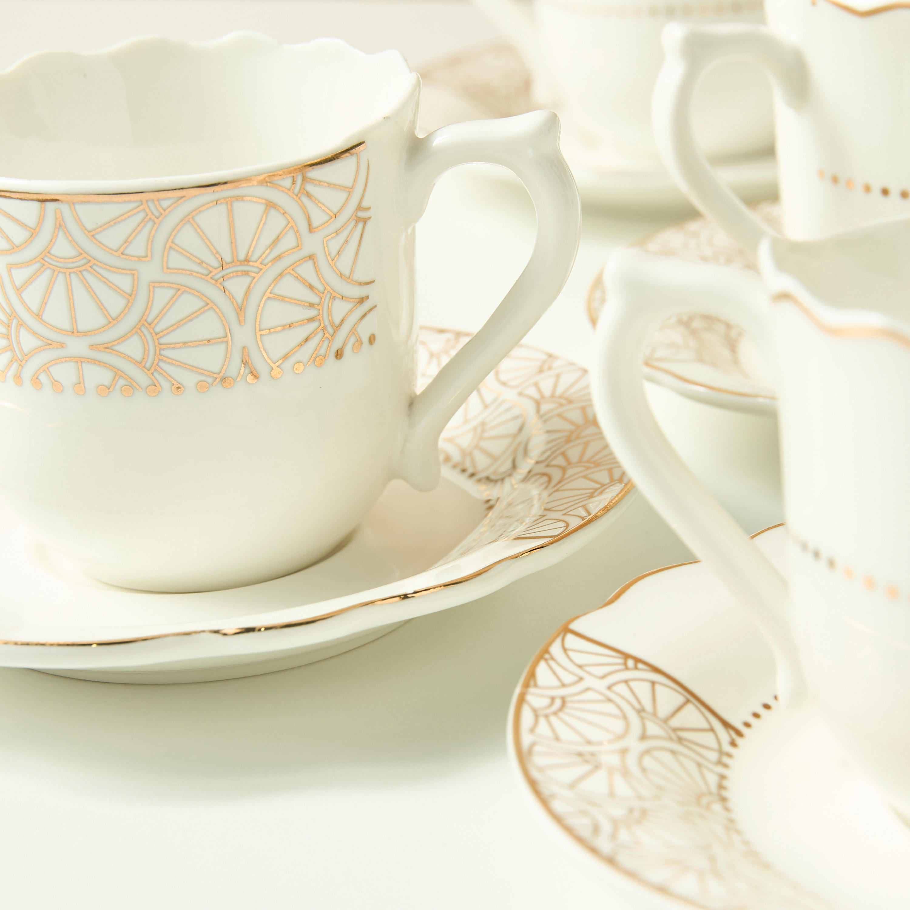 Serene 12-Piece Ceramic Cup and Saucer Set-household-dining-teaandcoffee-teaandcoffeesets-image-3