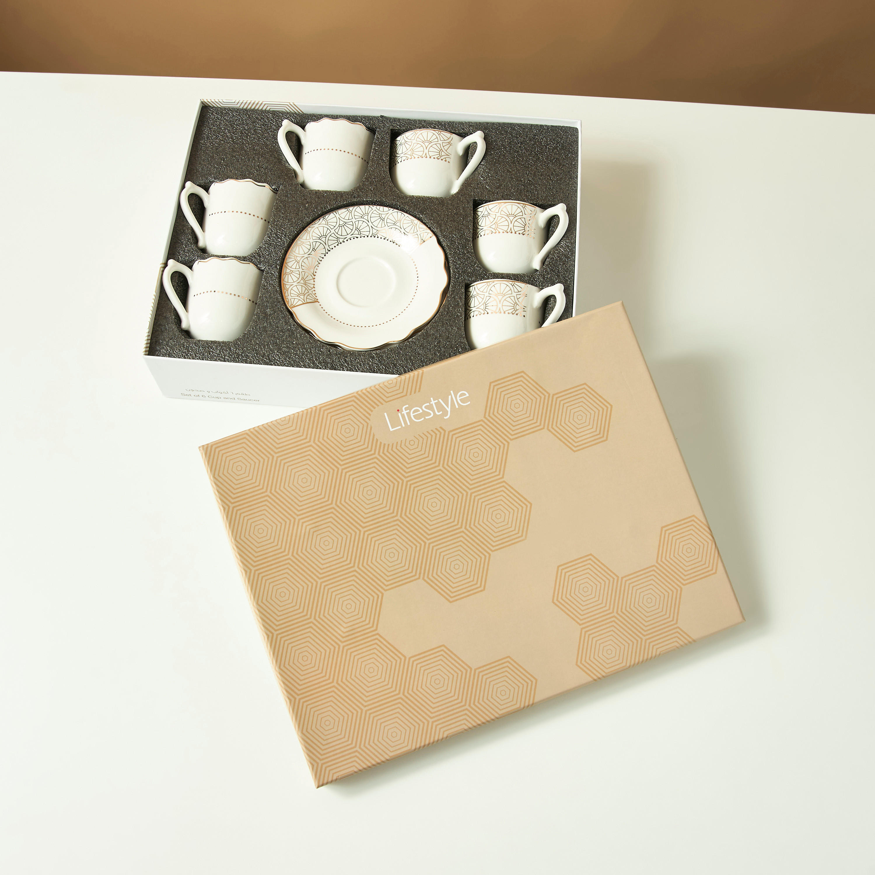 Serene 12-Piece Ceramic Cup and Saucer Set-household-dining-teaandcoffee-teaandcoffeesets-image-5