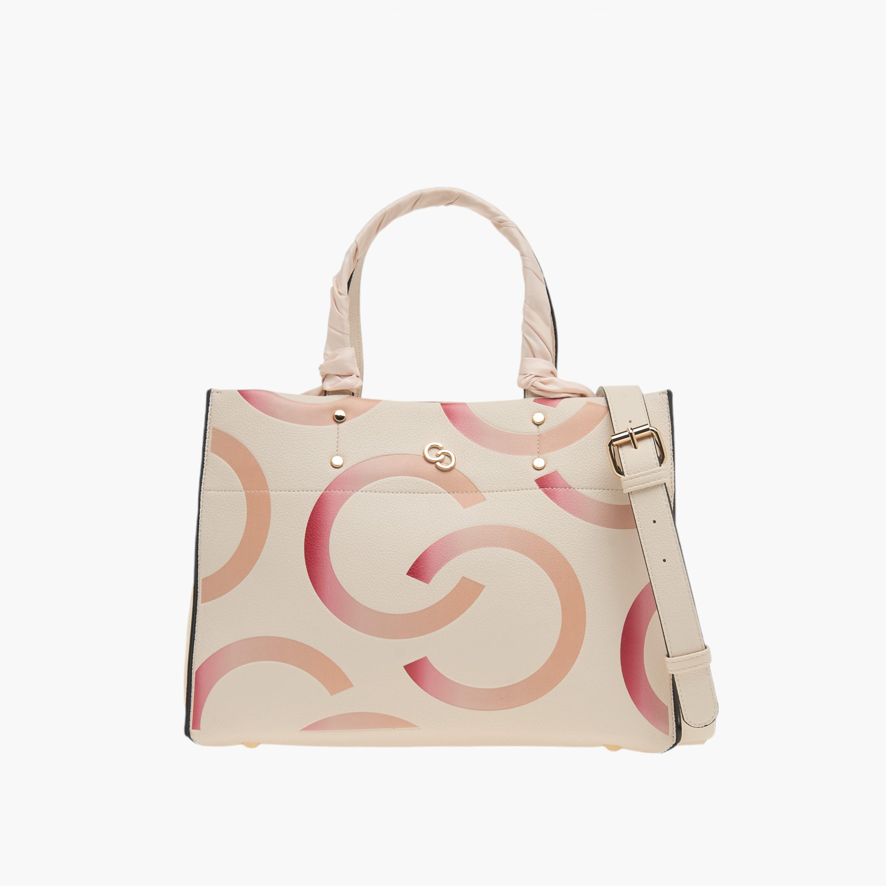 شنطة توتي بحزام قابل للفصل وزر إغلاق كبّاس بتفاصيل مونوجرام من سيليست-women-bagsandwallets-handbags-image-1
