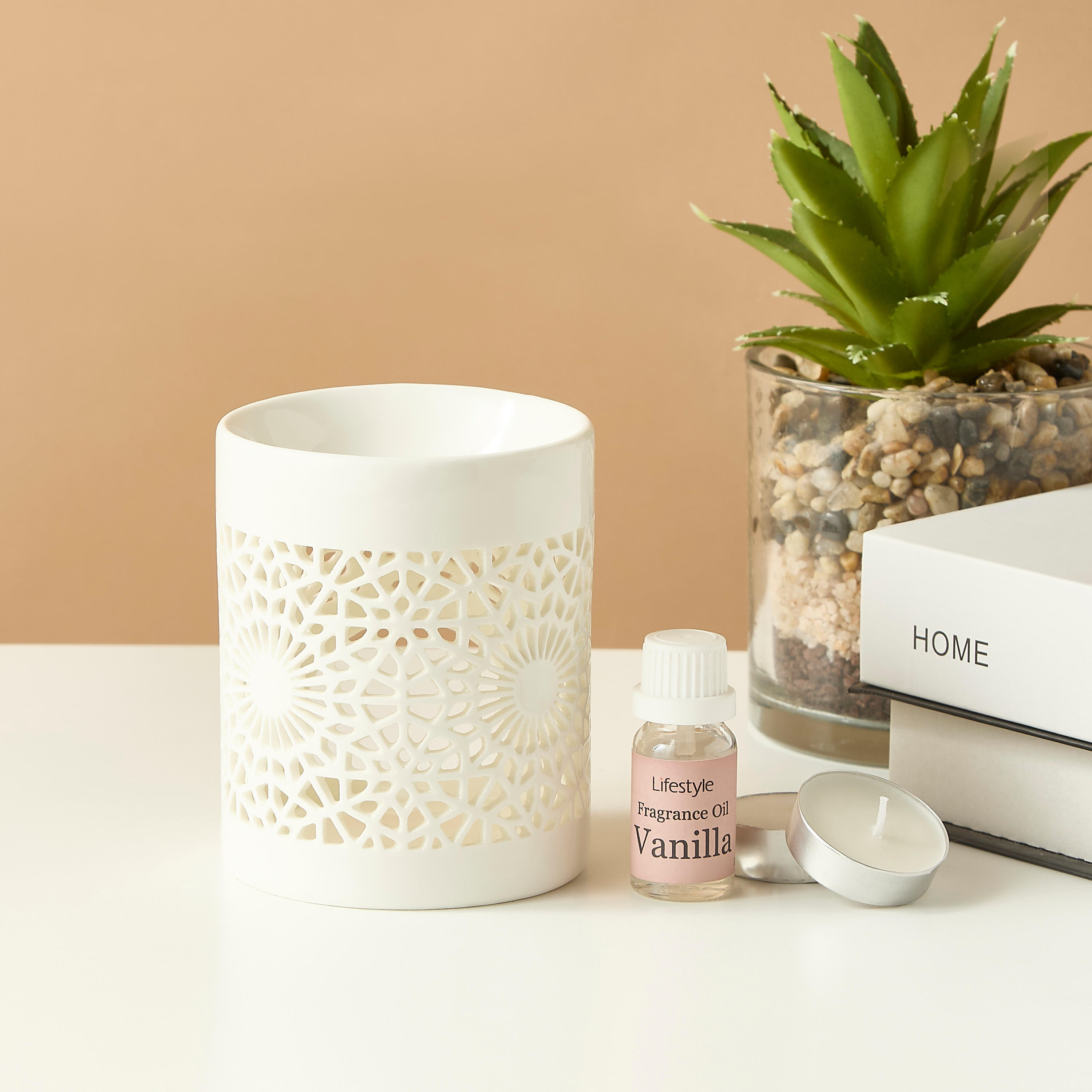 Ceramic Oil Burner with Tealight Candle and Fragrance Oil Gift Set-household-homefragrance-fragrancegiftset-image-1