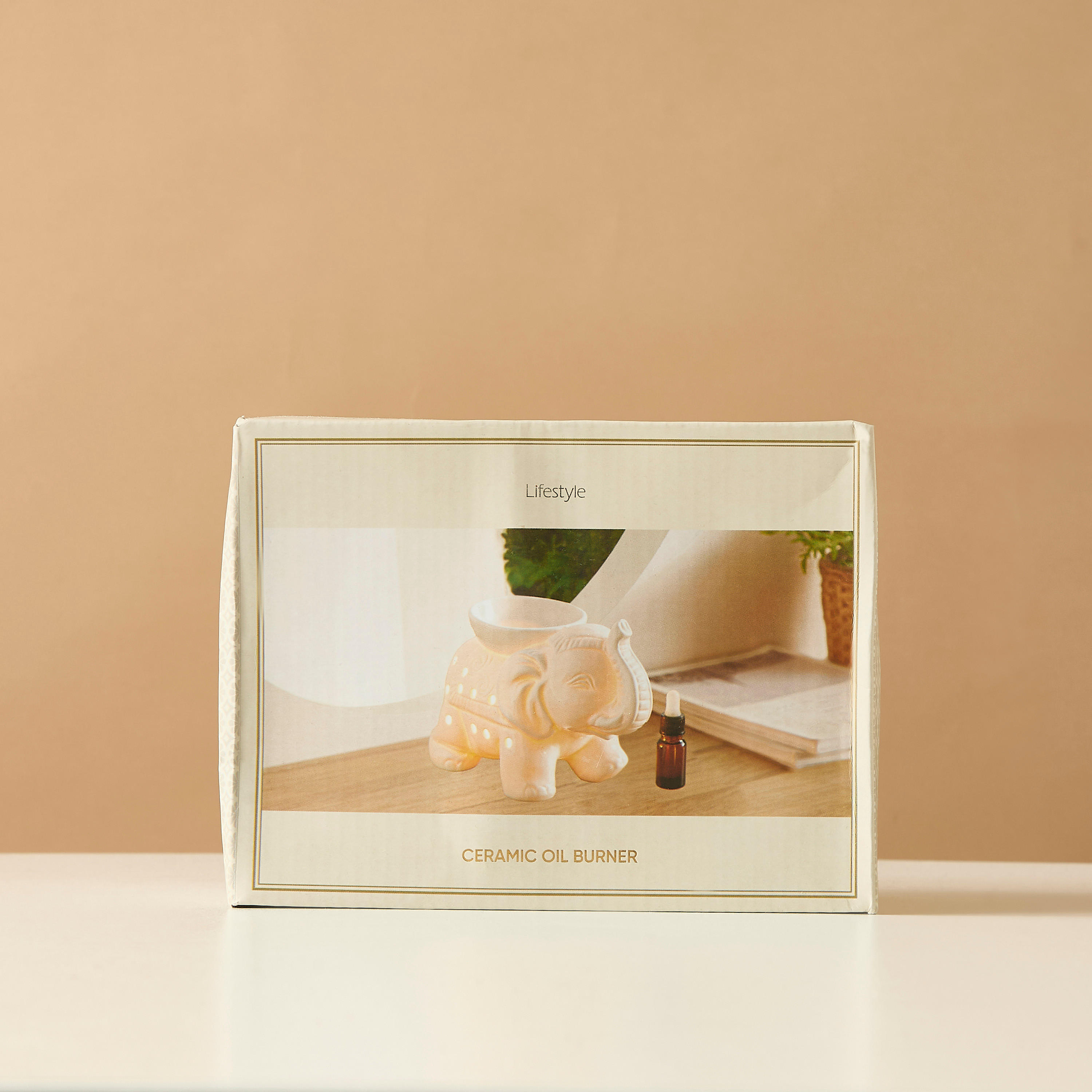 Elephant Textured Ceramic Oil Burner - 17x9x13 cms-household-homefragrance-burners-image-7
