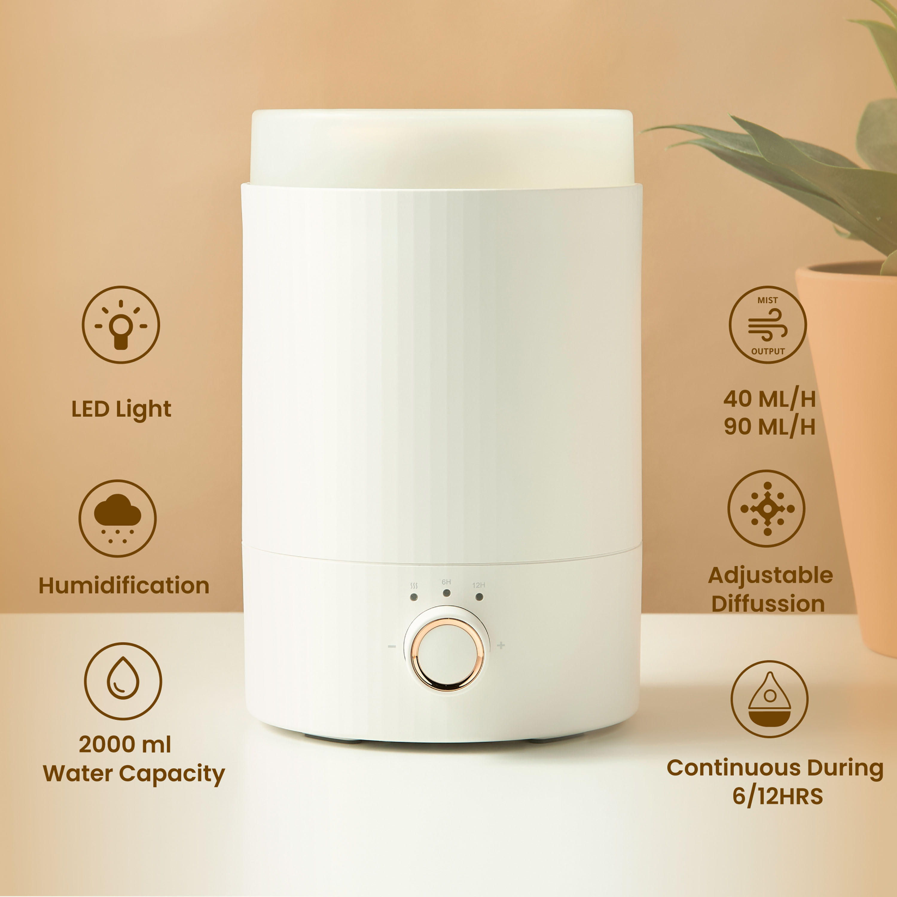 Ribbed Snowy Electrical Diffuser - 2 L-household-homefragrance-airrevitalisersandhumidifiers-image-1