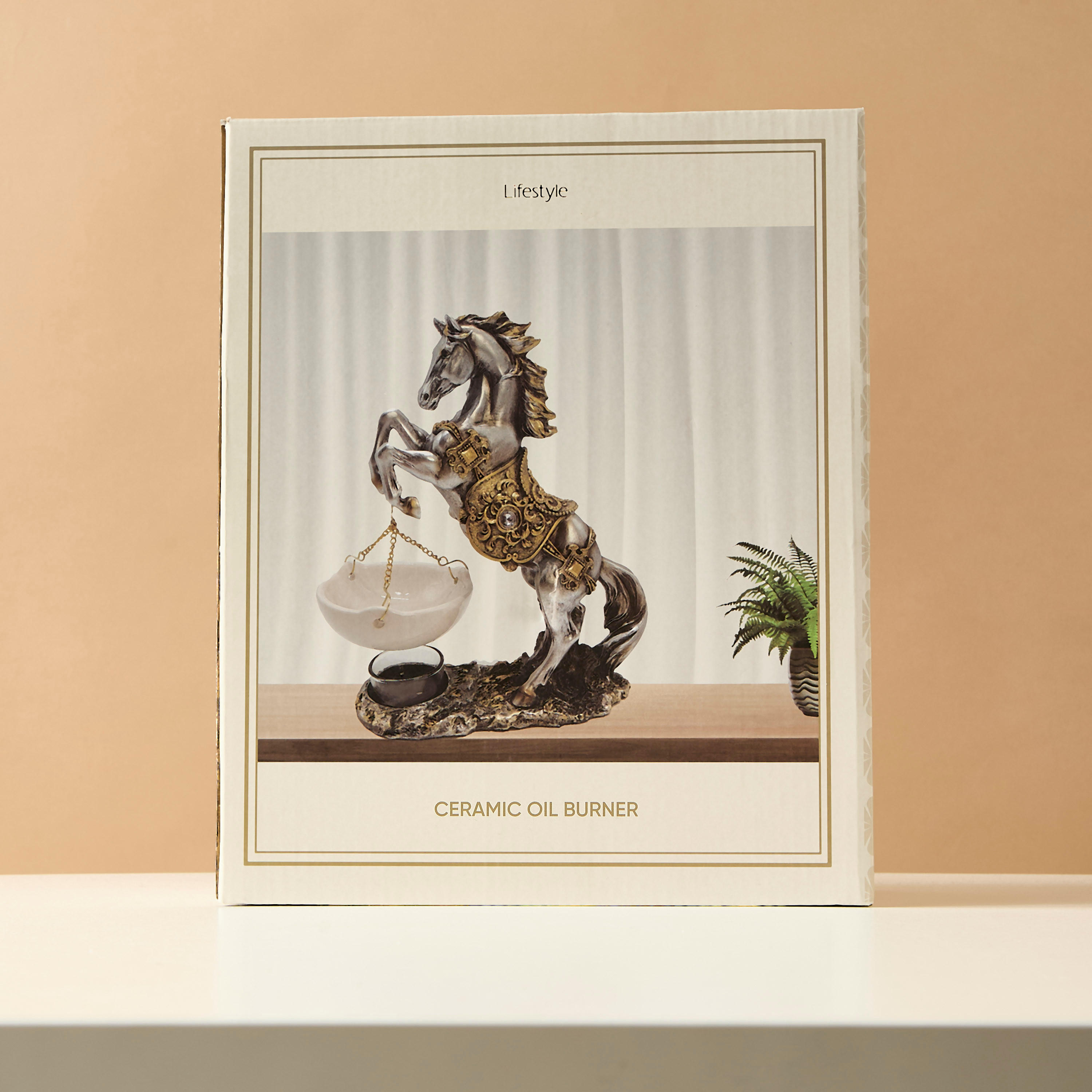 Horse Accent Oil Burner - 19x7x24 cms-household-homefragrance-burners-image-7