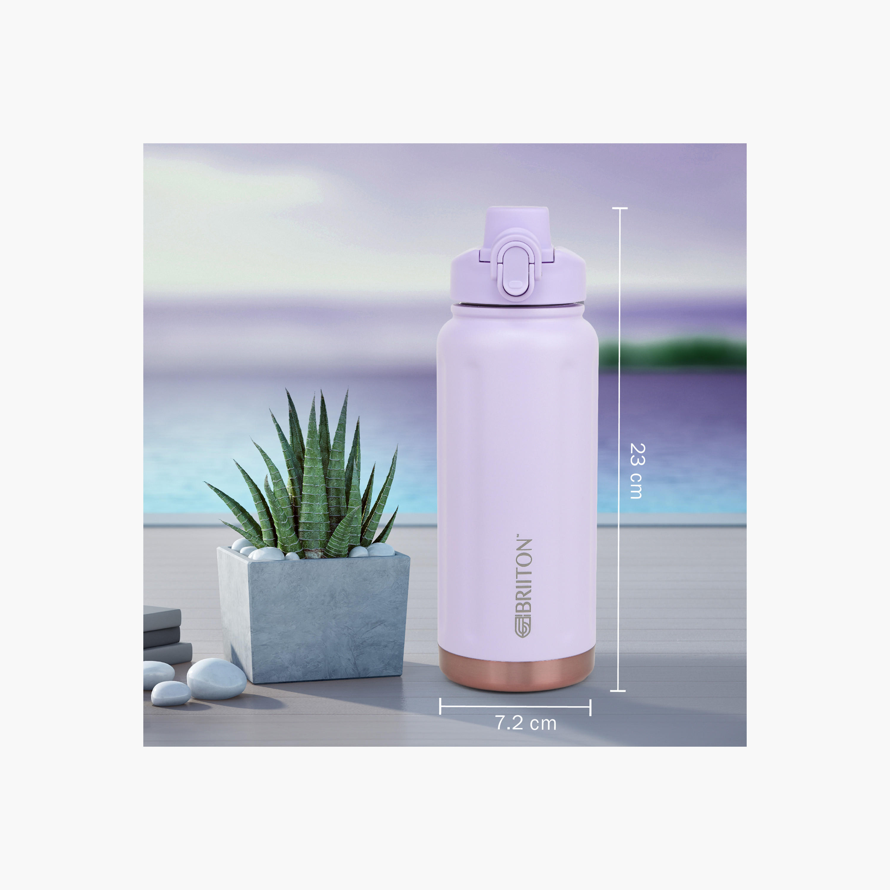 قارورة ماء ستانلس ستيل عازلة للحرارة بطبعات شعار من بريتون - 750 مل-household-dining-drinkserveware-bottles-image-3