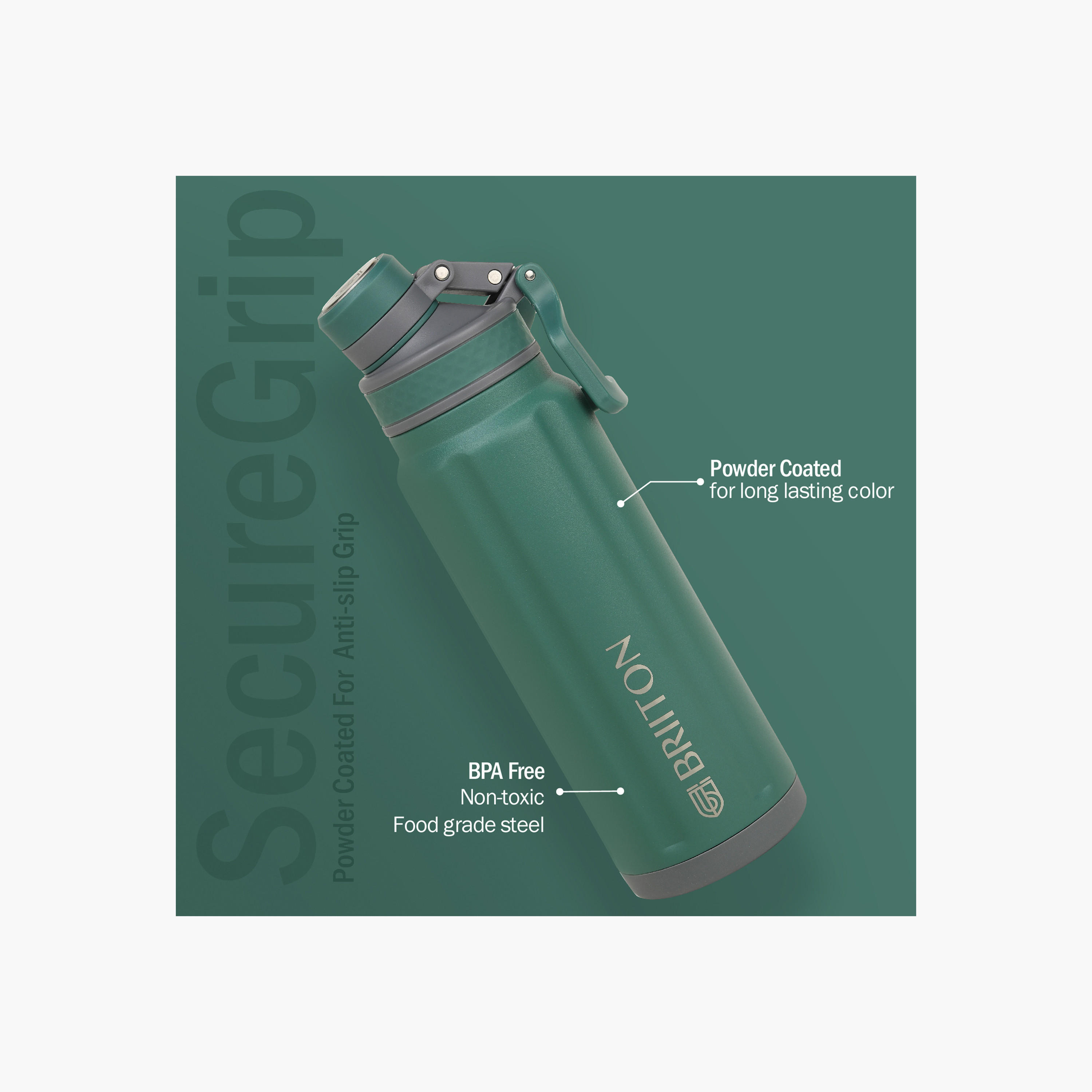 Briiton Logo Print Insulated Stainless Steel Water Bottle - 850 ml-household-dining-drinkserveware-bottles-image-2