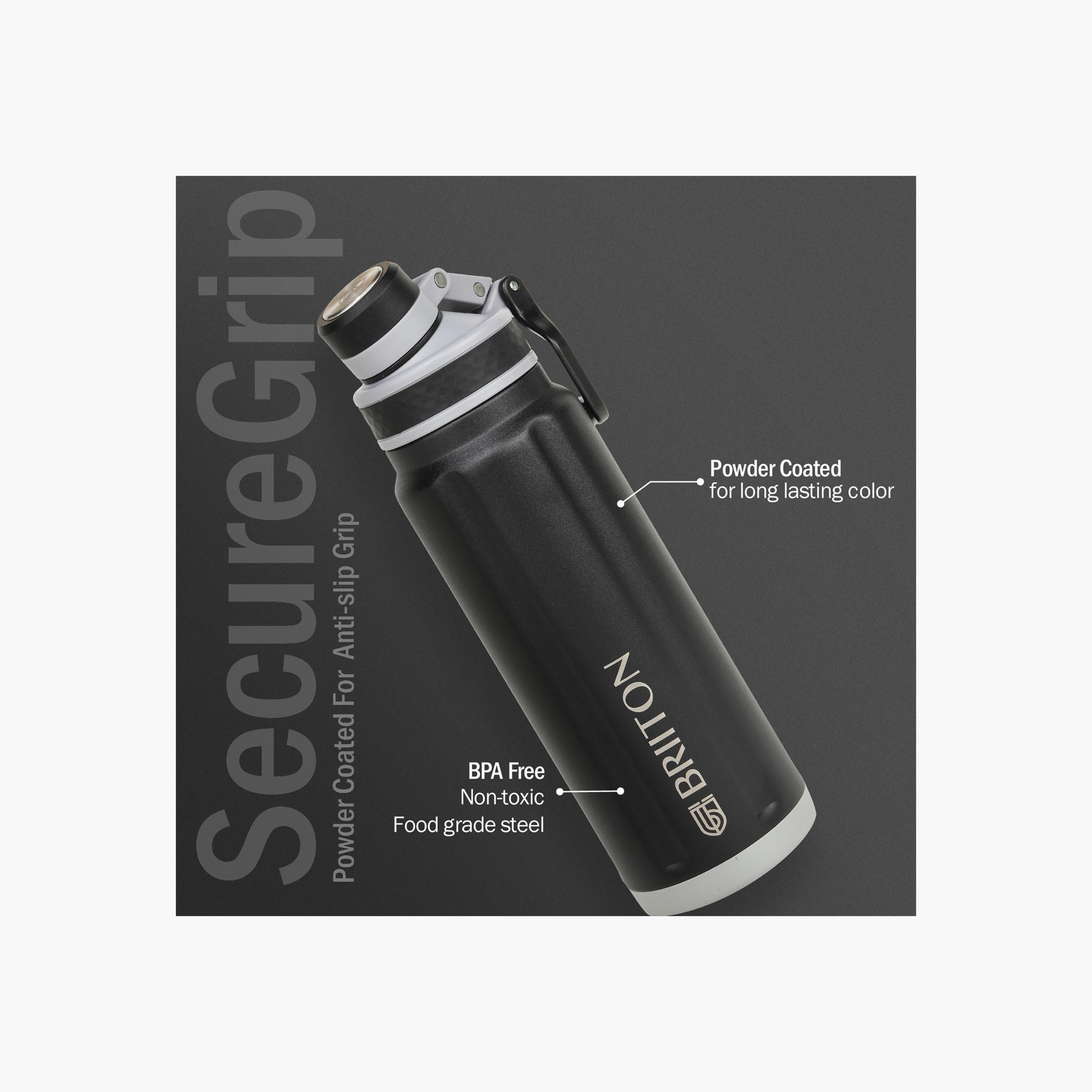 Briiton Logo Print Insulated Stainless Steel Water Bottle - 850 ml-household-dining-drinkserveware-bottles-image-2