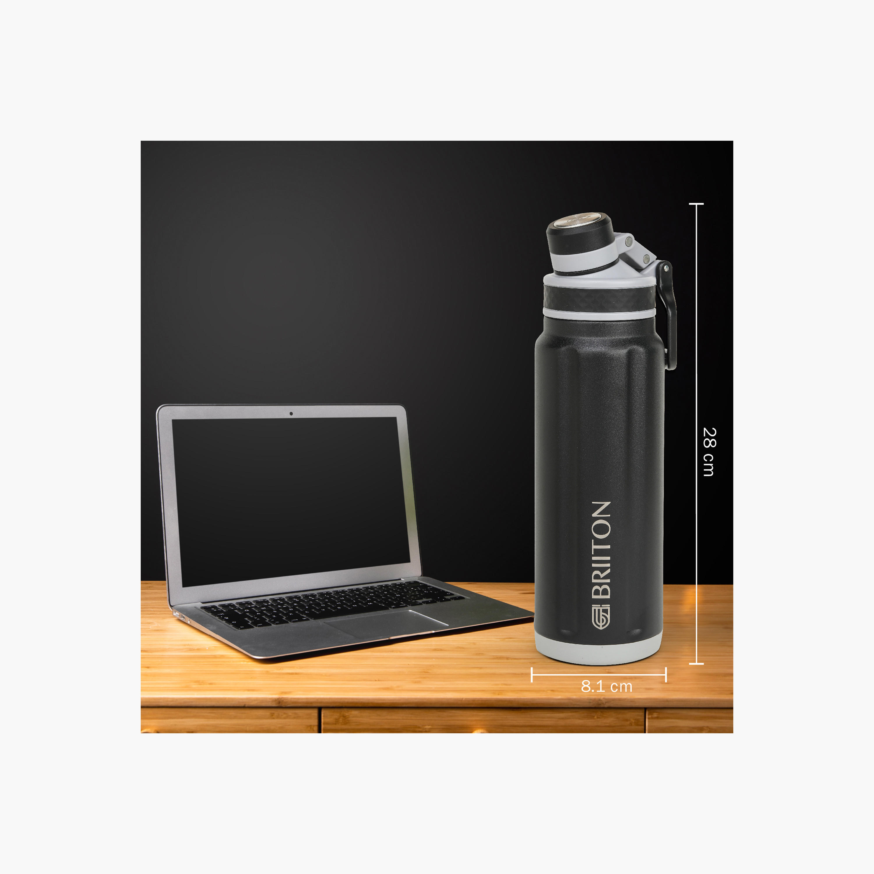 قارورة مياه ستانلس ستيل عازلة بطبعات شعار من بريتون - 850 مل-household-dining-drinkserveware-bottles-image-3