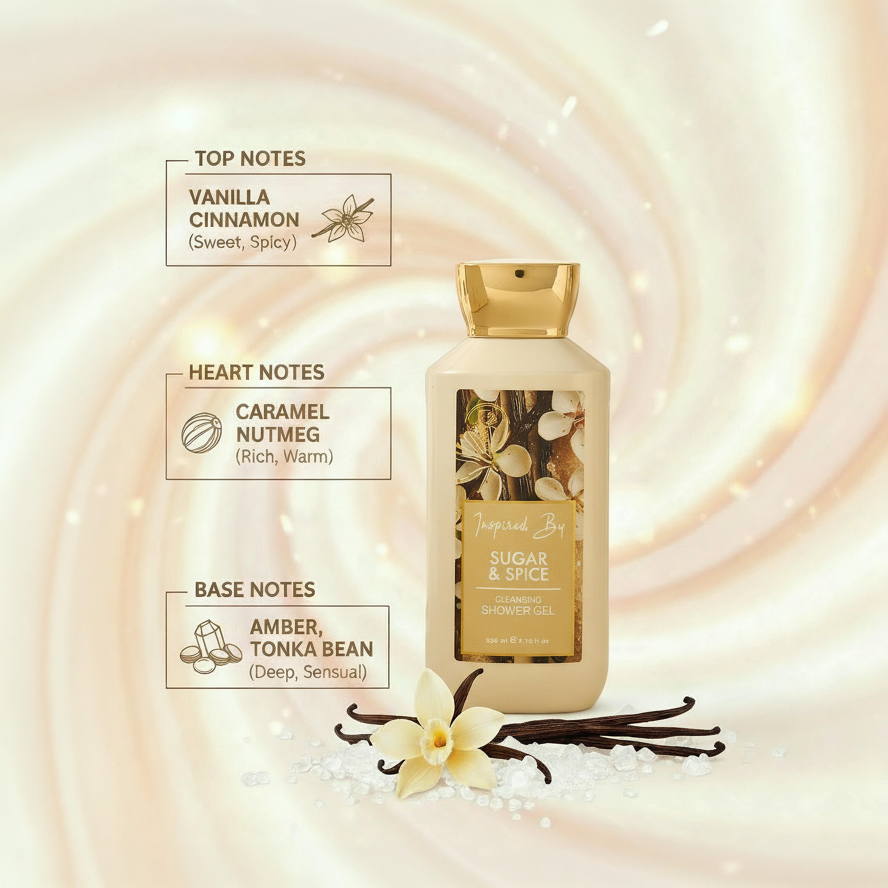 Beautysta Inspired By Sugar & Spice Shower Gel - 230 ml-beautyandpersonalcare-bathandbody-bathandshower-bodywash-image-3