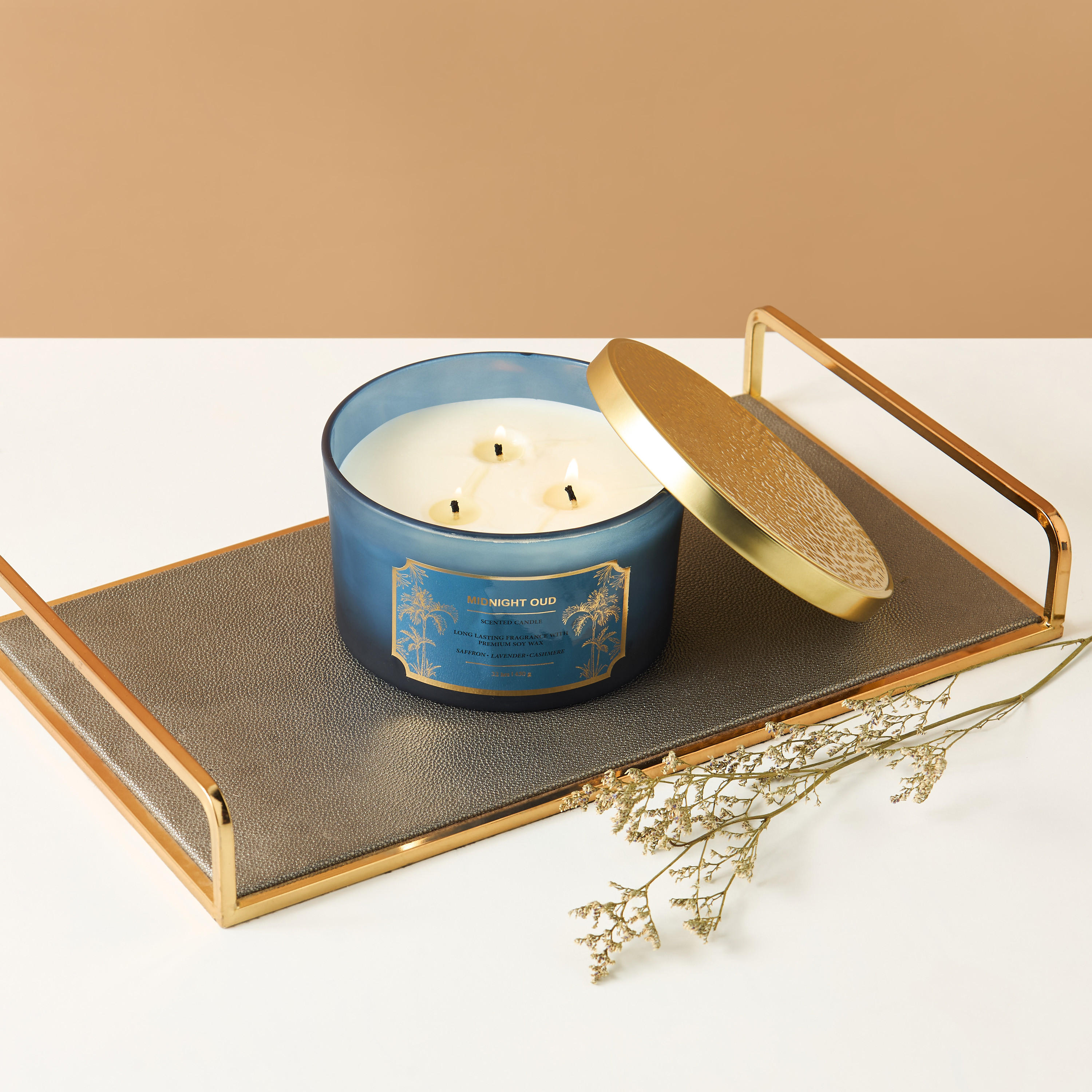 Scent.d Pomegranate Noir Scented 3-Wick Jar Candle - 450 gms-household-homefragrance-candles-image-1