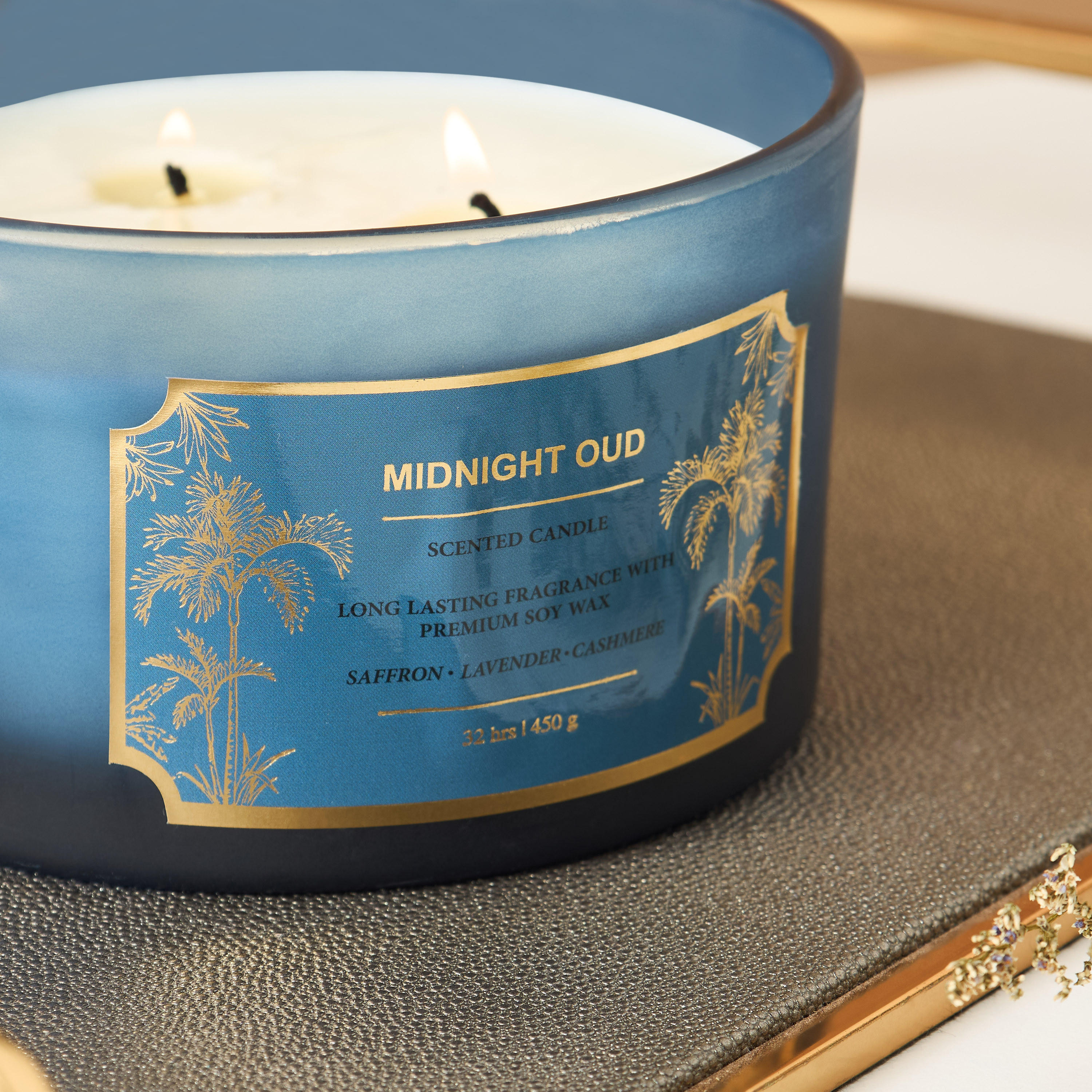 Scent.d Pomegranate Noir Scented 3-Wick Jar Candle - 450 gms-household-homefragrance-candles-image-3